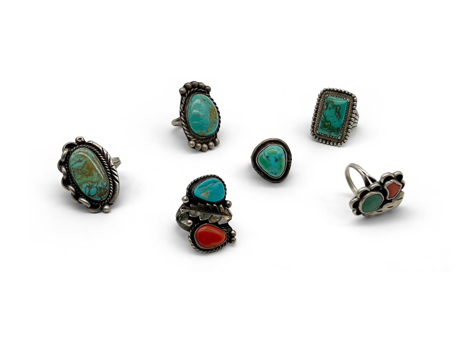 Six Southwestern Silver Rings (1 of 5)