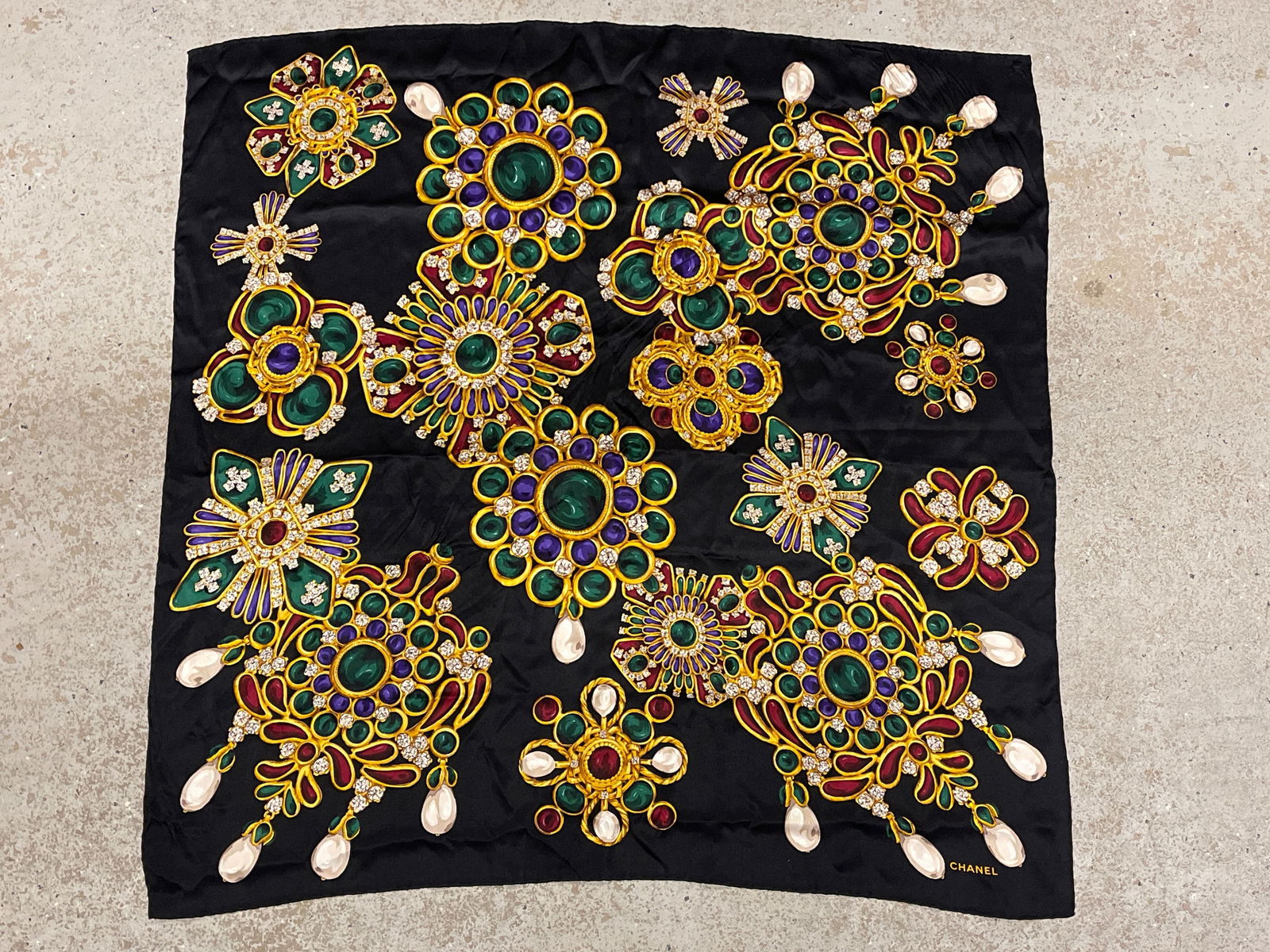 Chanel Bejeweled Silk Scarf (1 of 3)
