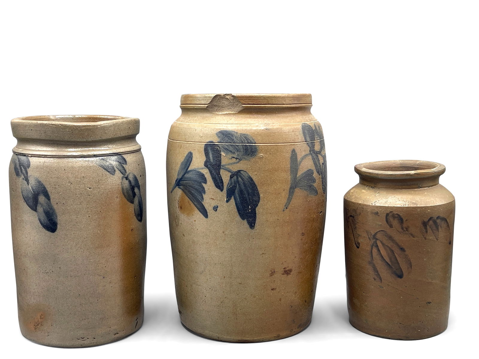 Three 19th C. Stoneware Crocks (1 of 8)