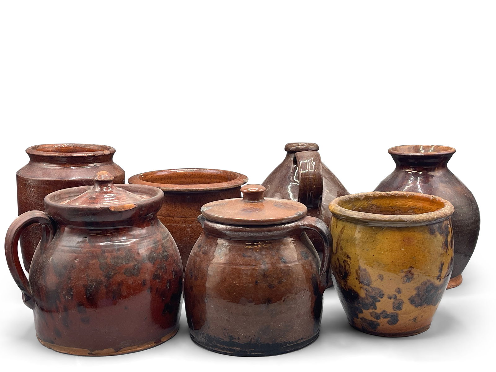 Seven Pieces of Redware Pottery (1 of 6)