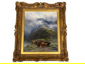 Henry Garland. Oil/Canvas, Highland Cattle