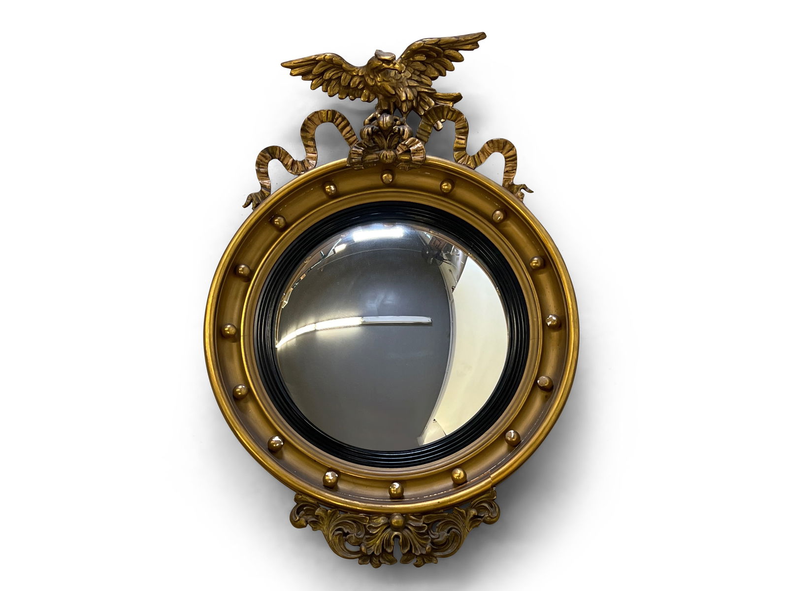 Federal-style Gilt Convex Bullseye Mirror (1 of 5)