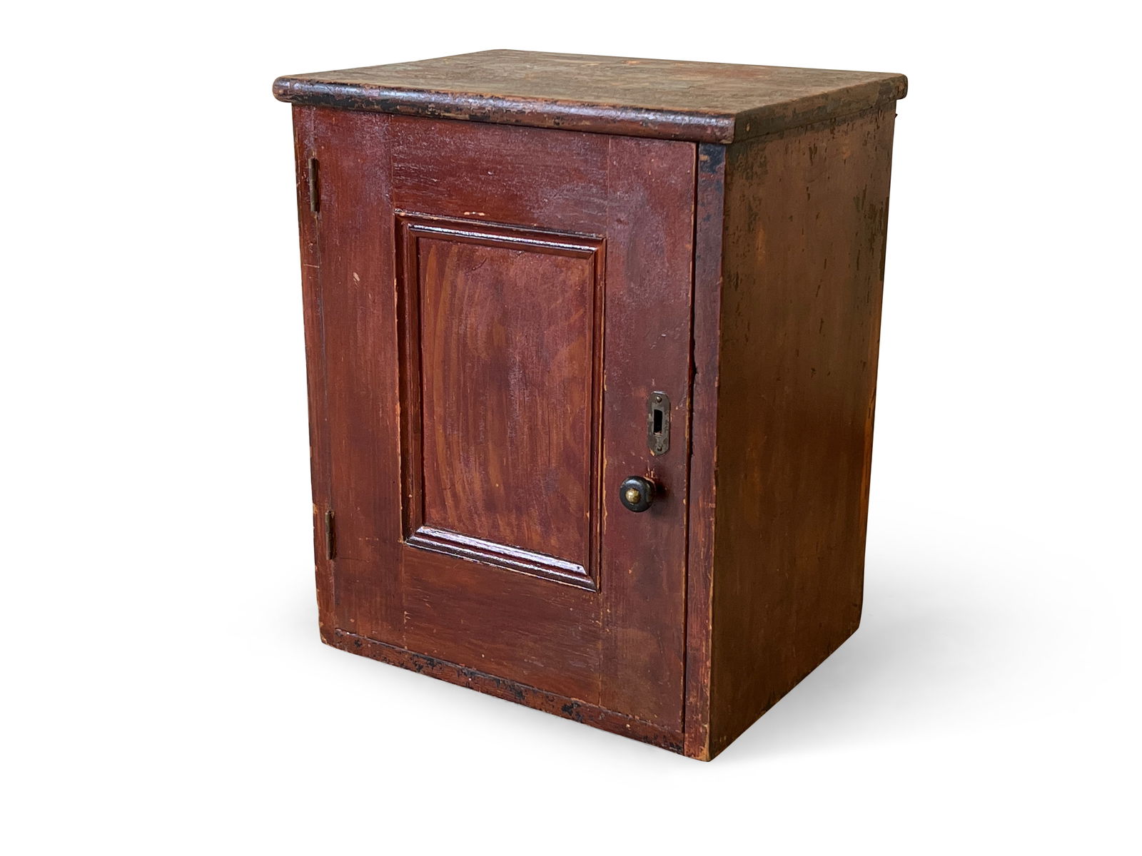 Red Grain-Painted Wall Cupboard (1 of 4)