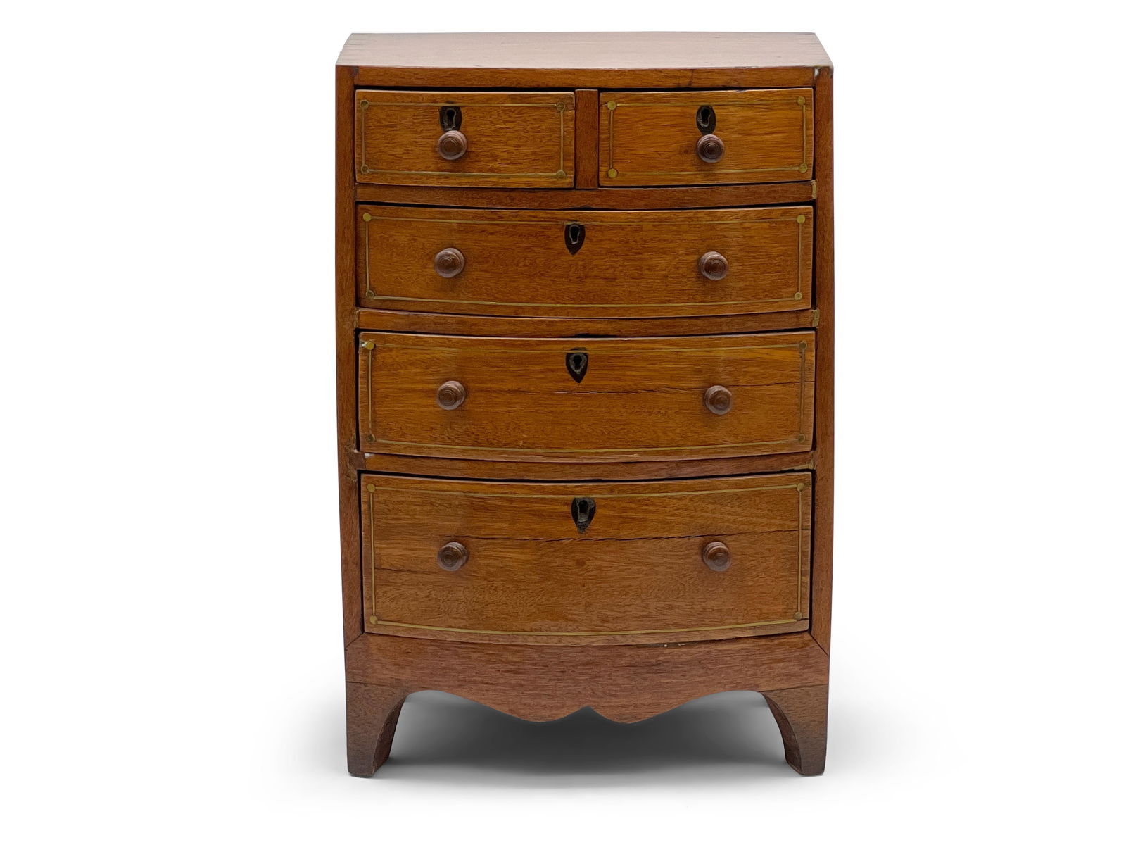 Miniature Federal Bow-Front Chest of Drawers (1 of 6)