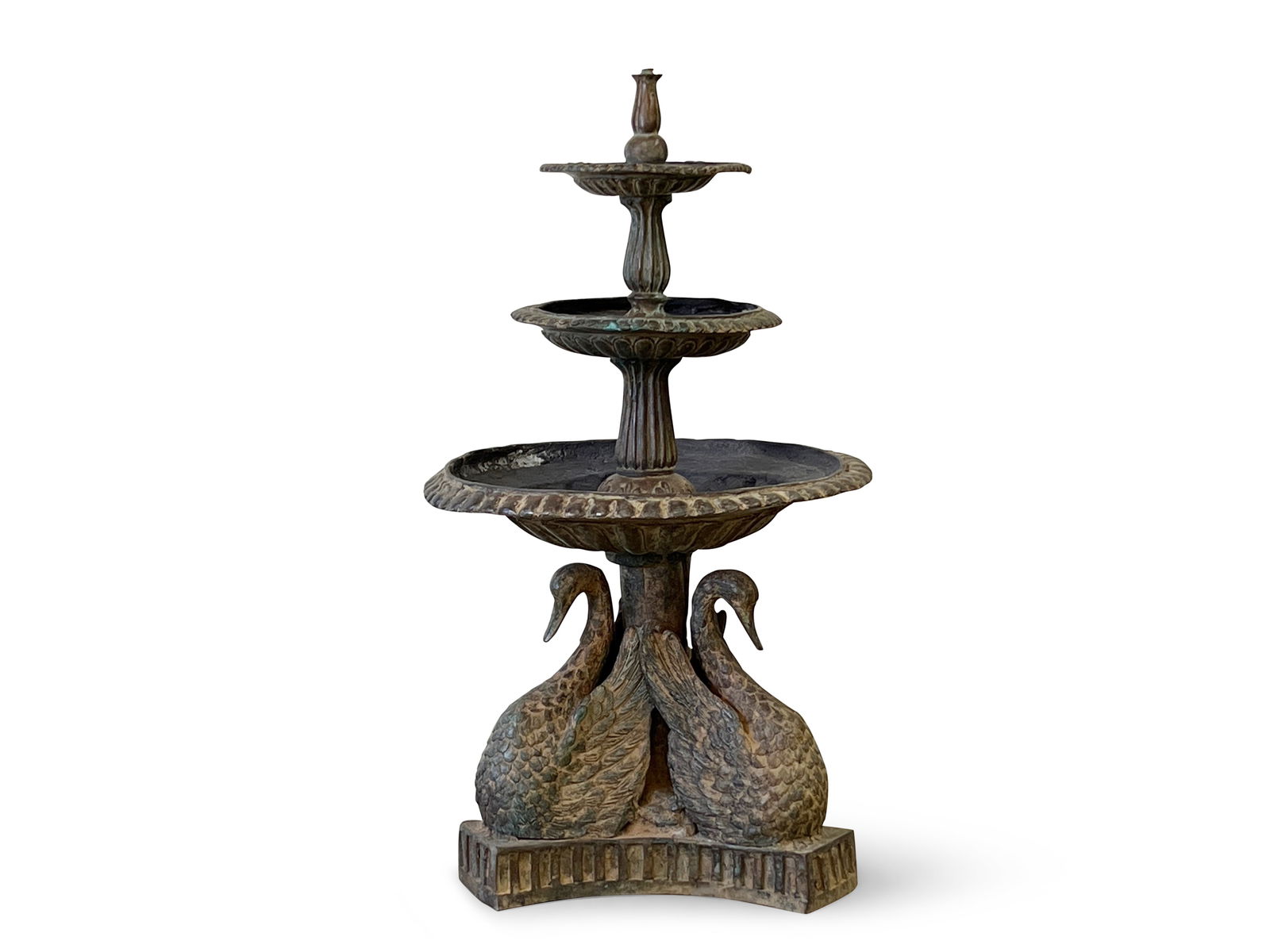 Three-Tiered Bronze Swan Fountain (1 of 4)