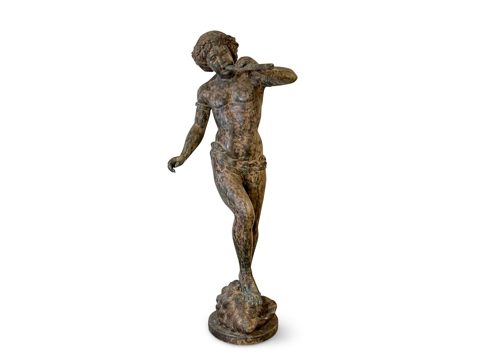Bronze Boy with Flute Figural Garden Fountain (1 of 4)