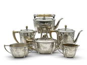 Six-piece Tiffany Sterling Silver Tea Service