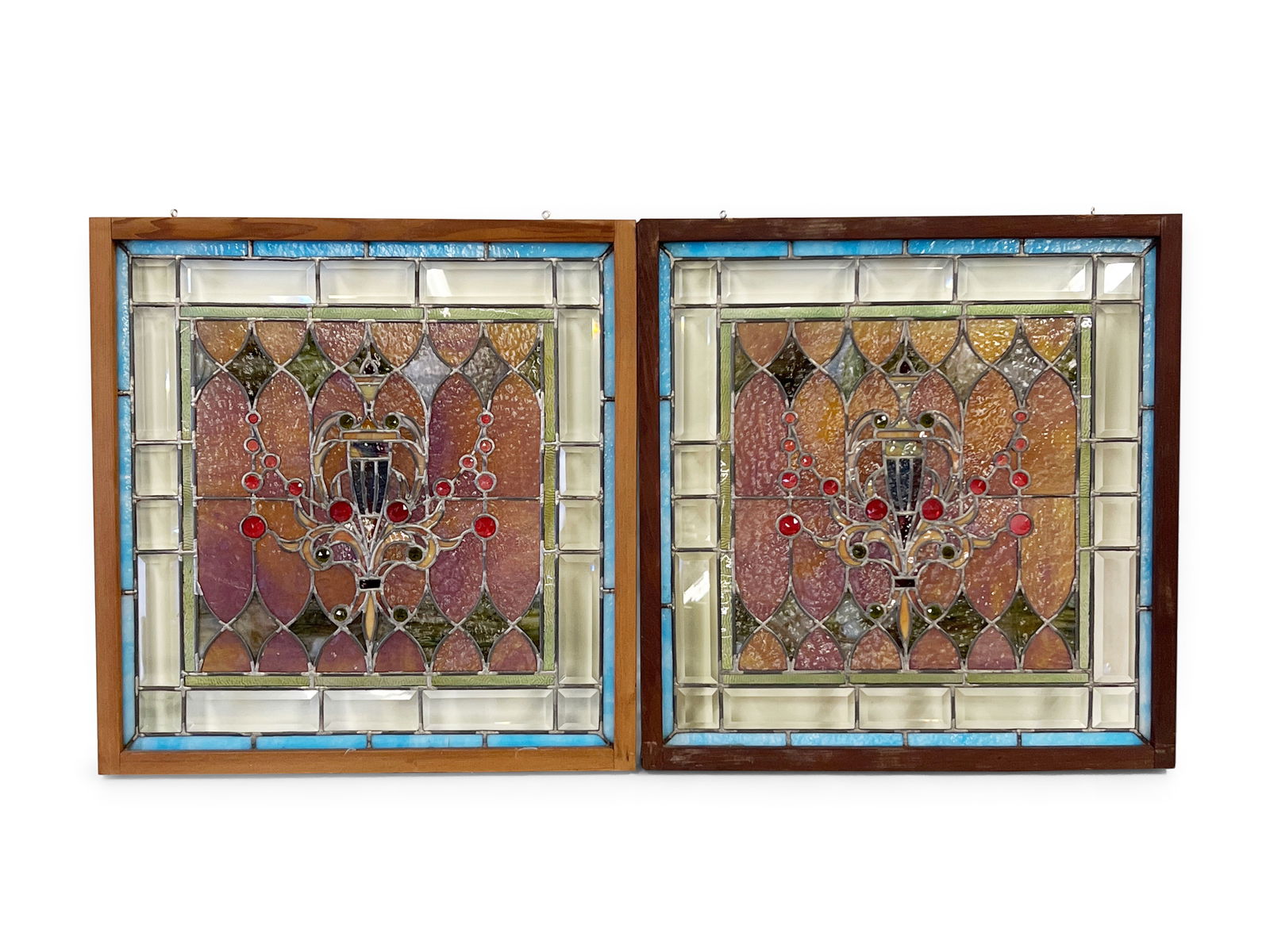 Pair of Stained and Leaded Glass Windows (1 of 10)
