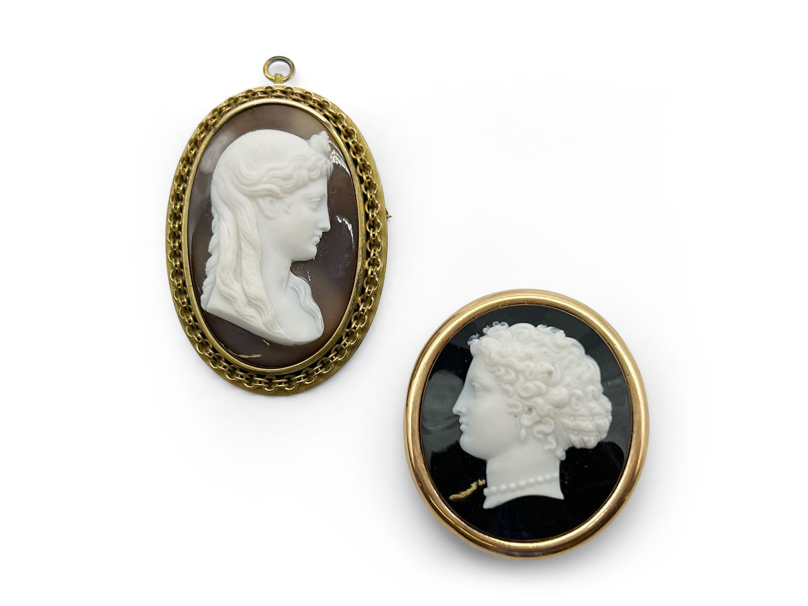 Two Portrait Cameo Brooches (1 of 4)