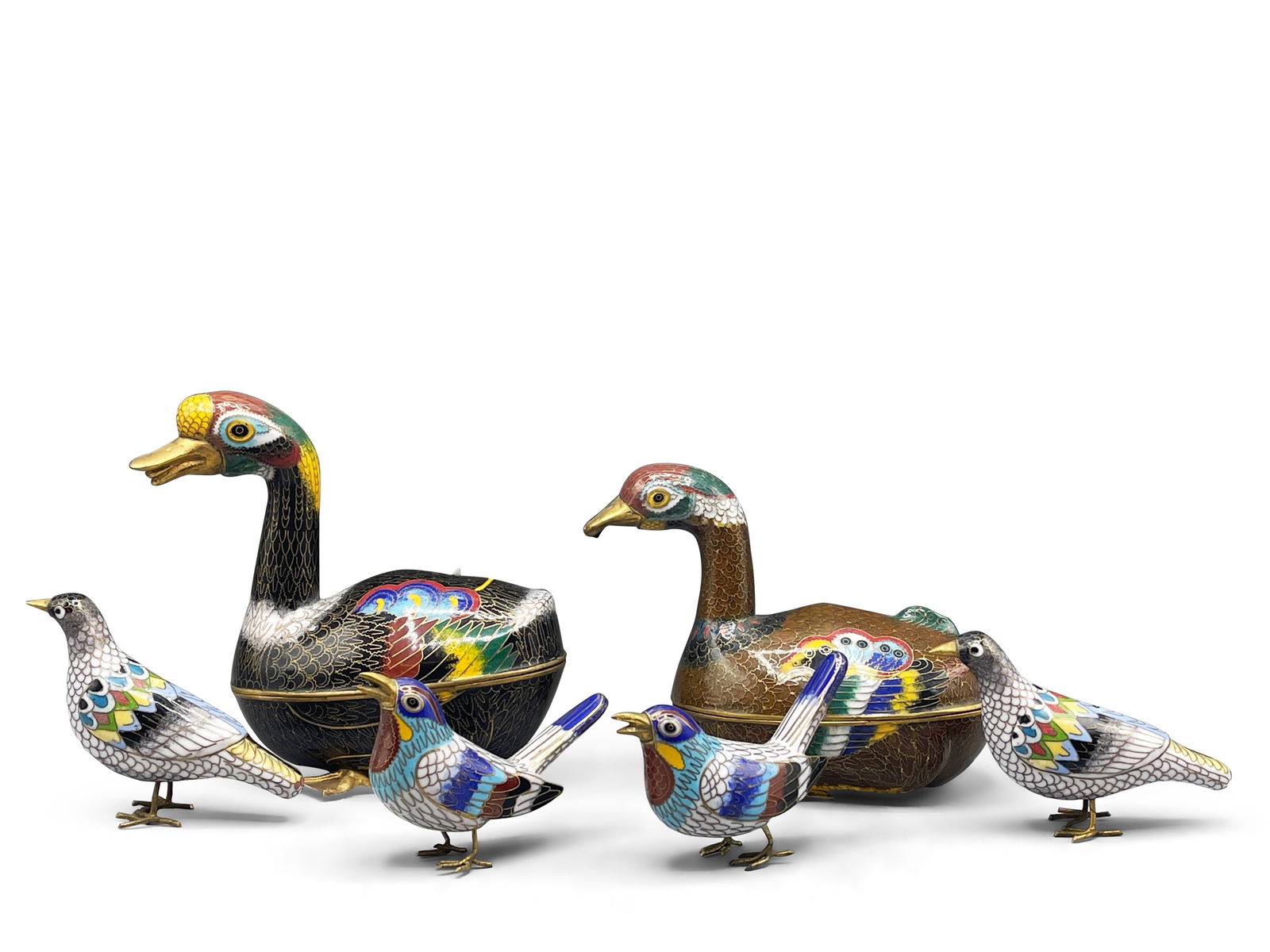 Six Cloisonné Birds (1 of 7)