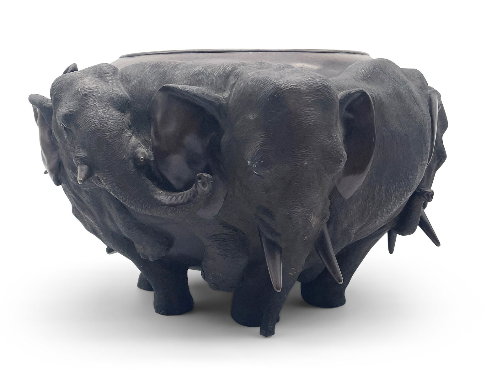 Japanese Meiji Bronze Elephant Jardiniere (1 of 5)