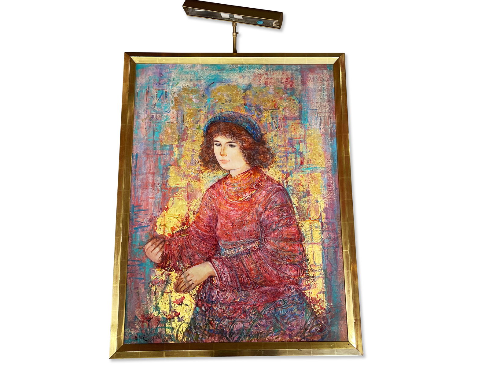 Edna Hibel. Oil/Board, Gilt Figure (1 of 5)
