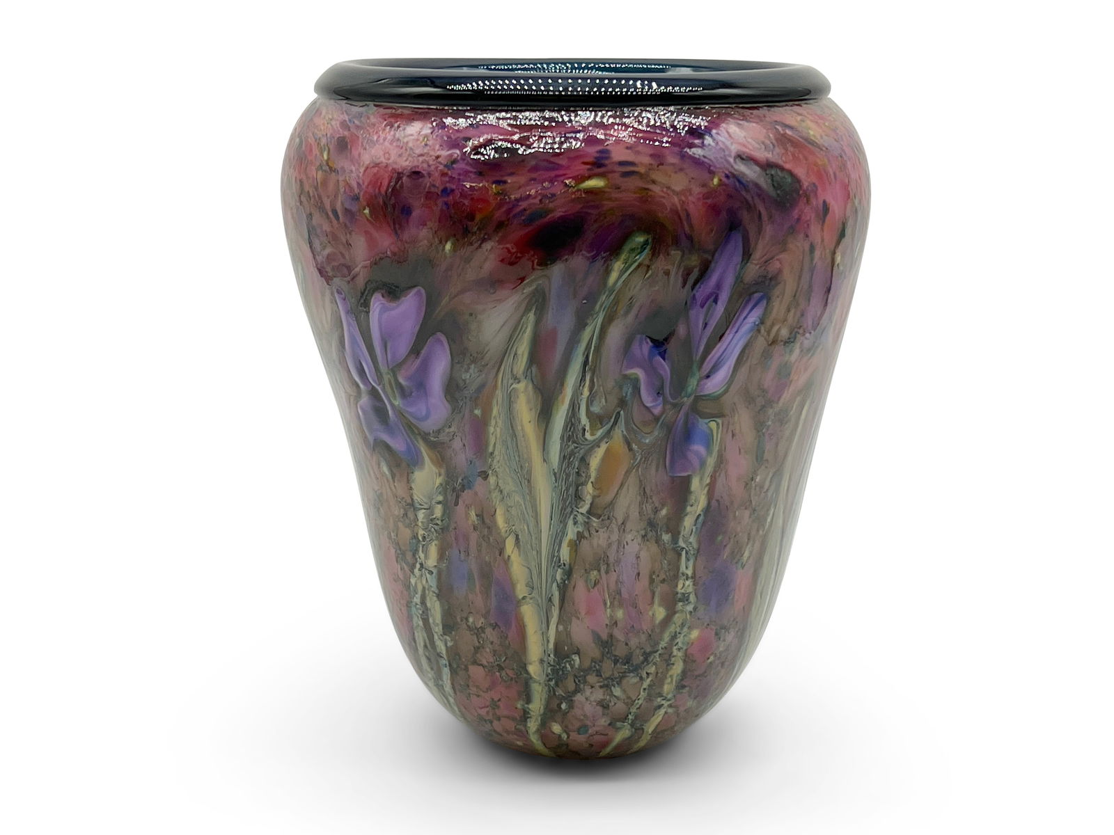 Charles Lotton Multi Flora Art Glass Vase (1 of 4)