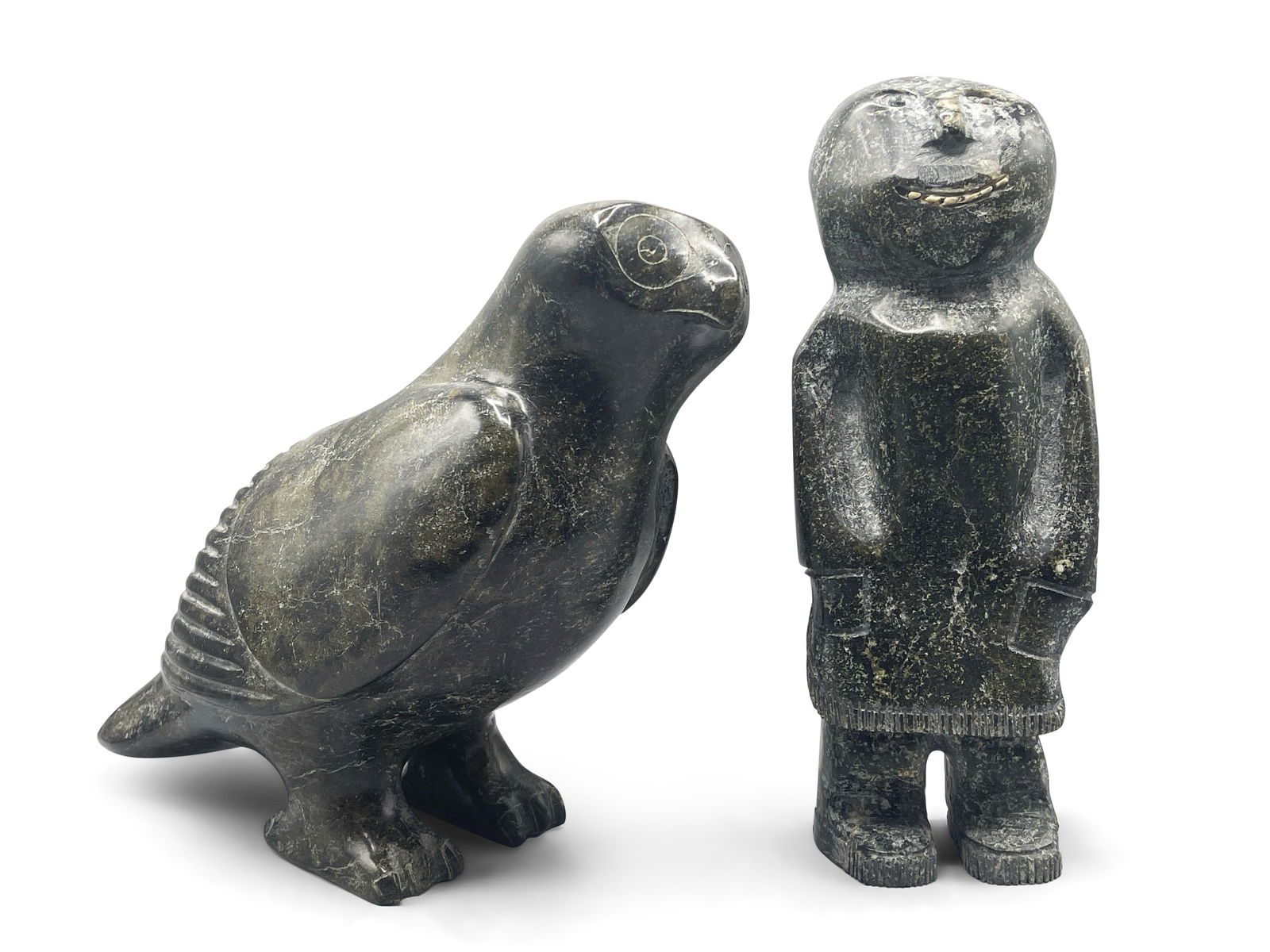 Inuit Stone Eagle and Figural Sculpture (1 of 4)