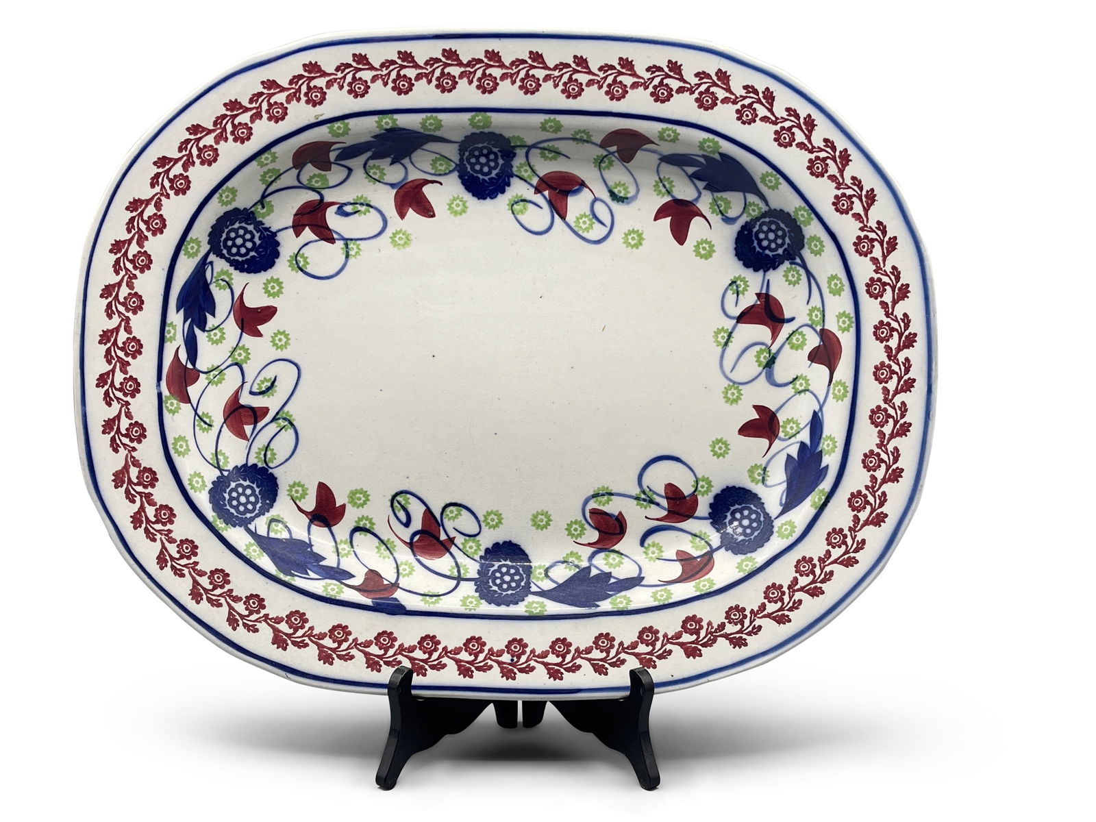 English Stick Spatter Ironstone Platter (1 of 5)