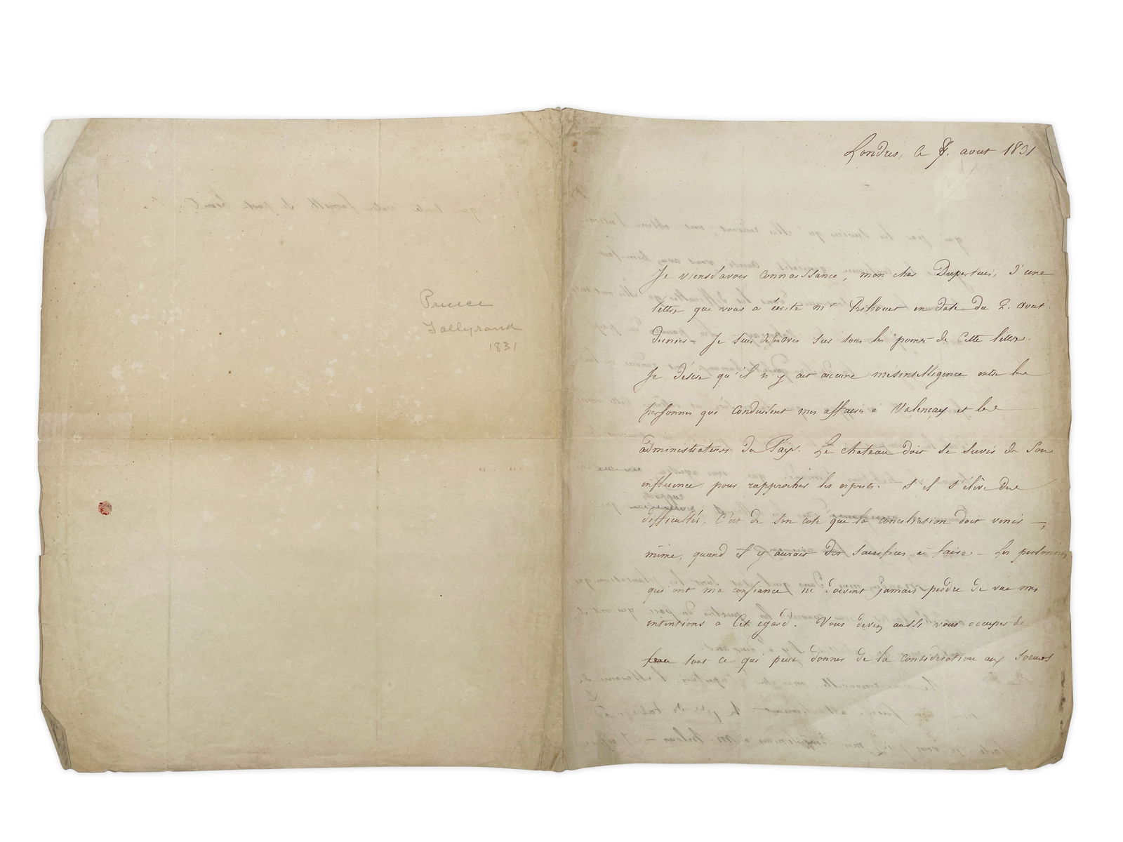 19th C. Prince Tallyrand Signed Letter (1 of 4)