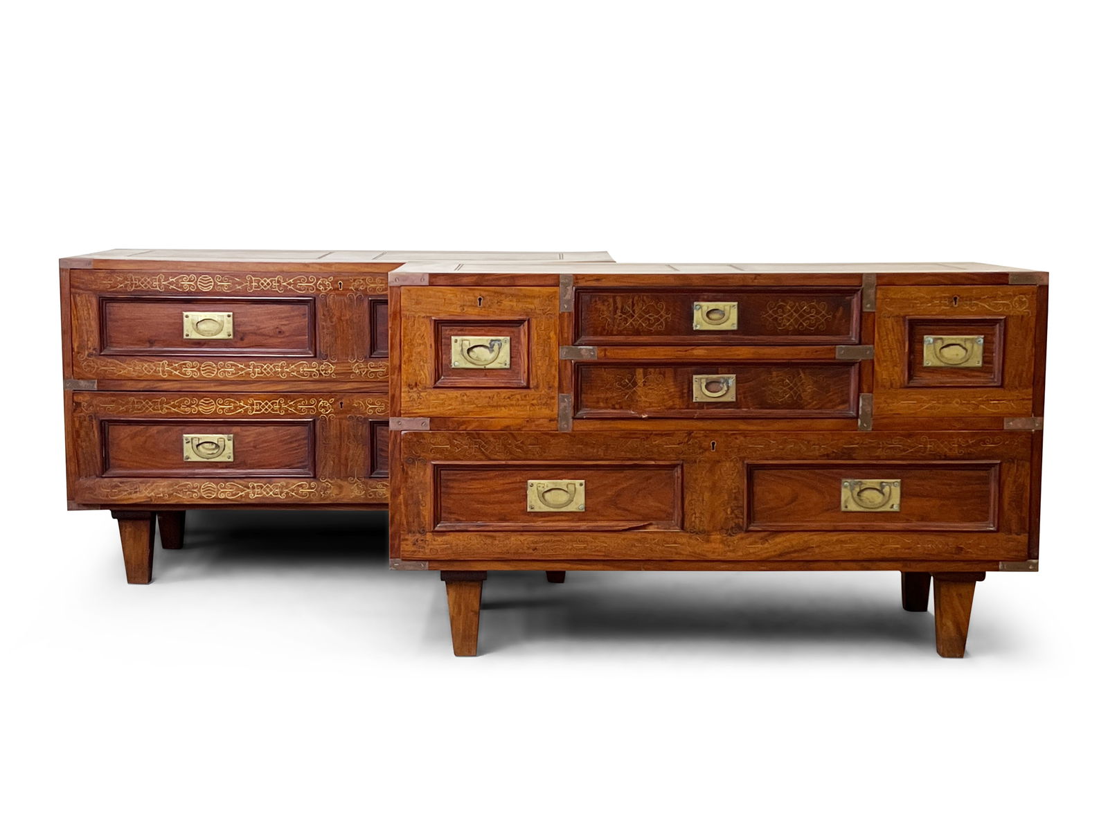 Pair of Pakistani Inlaid Teak Chests (1 of 10)