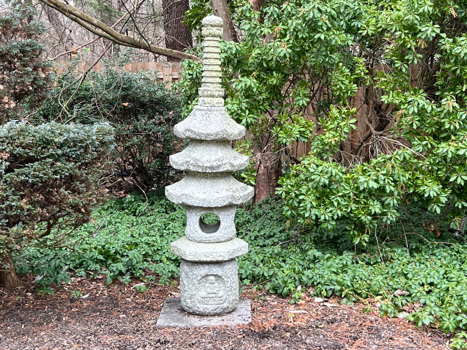 Tall Stacking Granite Garden Lantern (1 of 3)