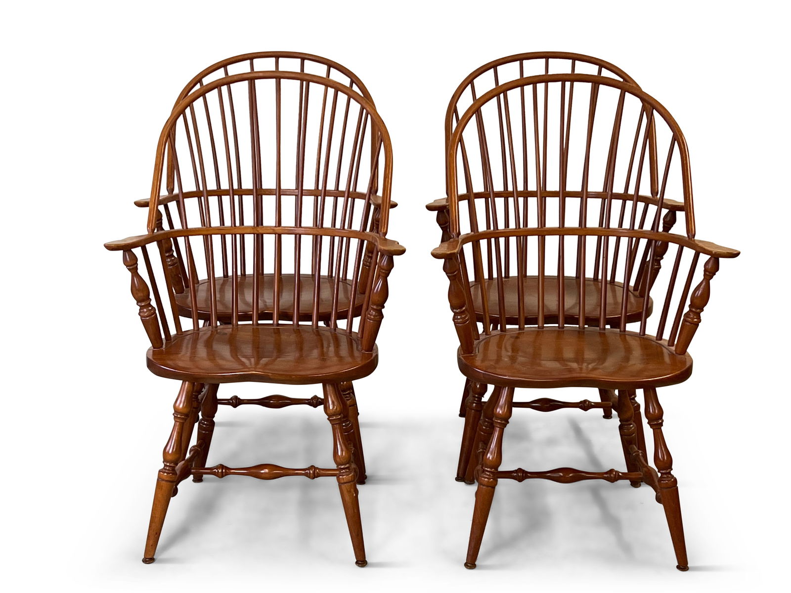Four Martin Industries Cherry Windsor Chairs (1 of 4)