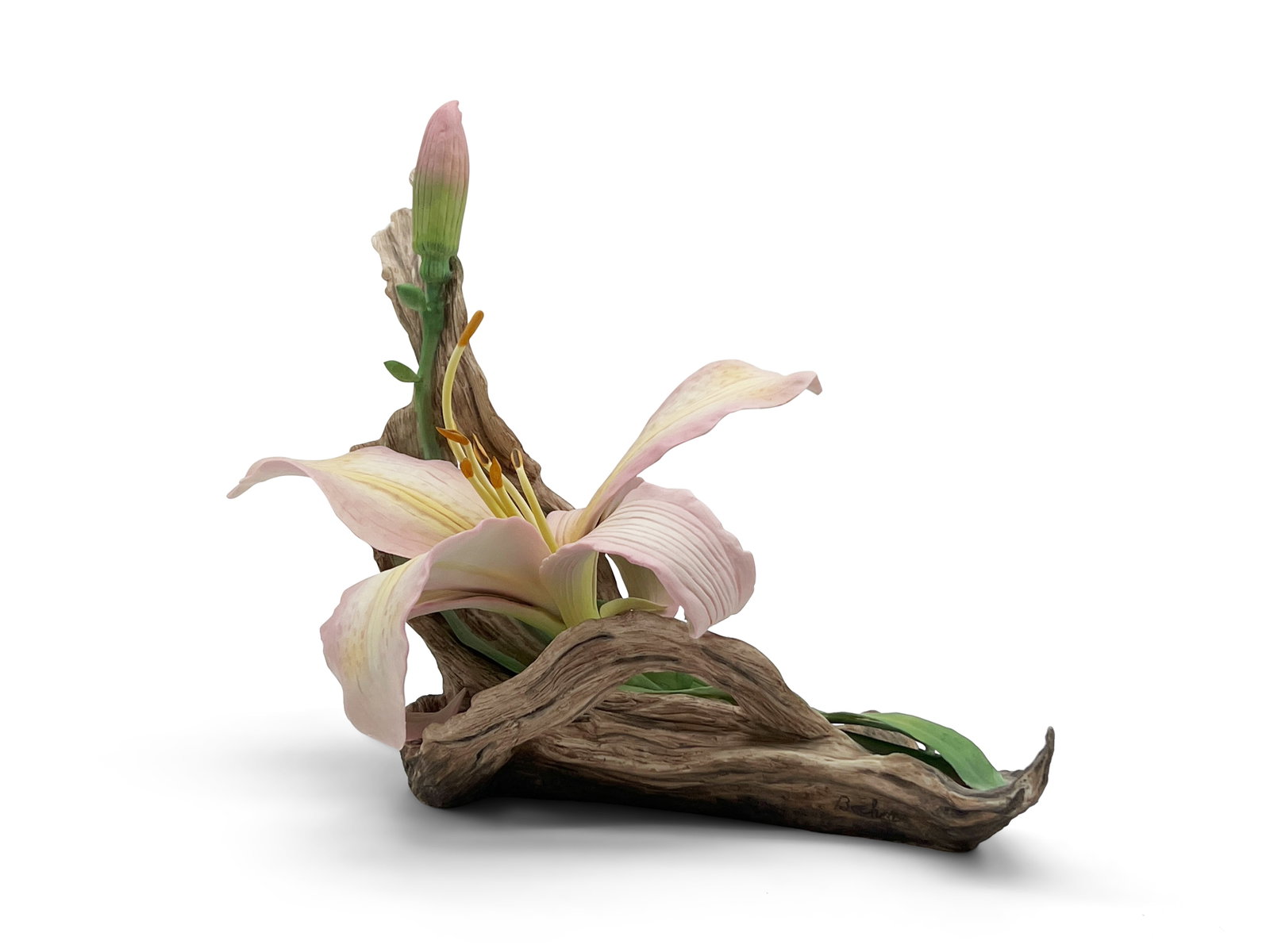 Boehm Porcelain Helen Boehm Daylily: A Boehm porcelain Helen Boehm Daylily sculpture. 1978, England. Hand numbered 146. 10in tall x 10in wide. | Philadelphia Metro area delivery, NYC curbside delivery, and international third-party shipp