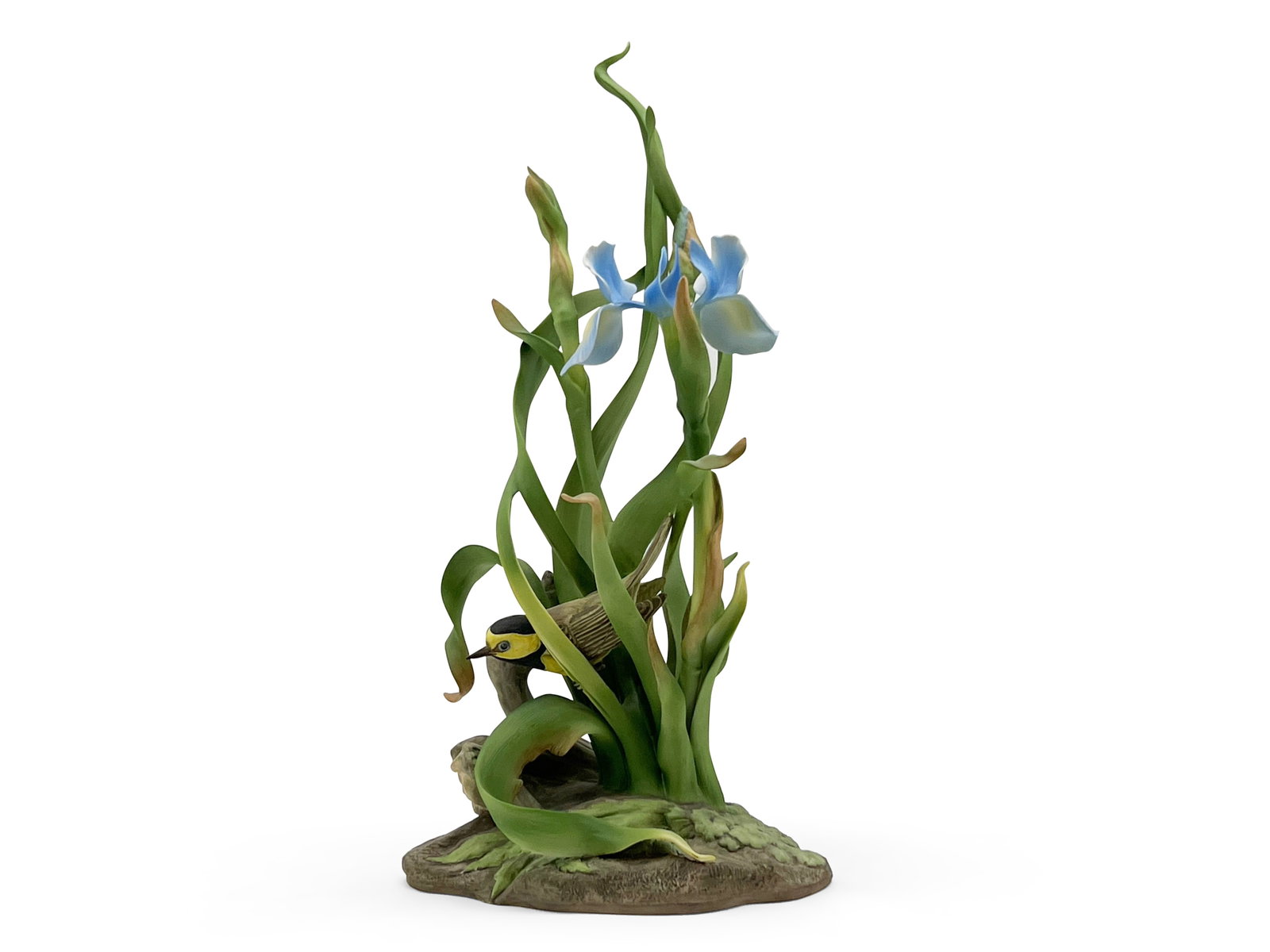 Boehm Porcelain Hooded Warbler Figure: A limited-edition Boehm porcelain hooded warbler figure. 14-3/4in tall x 7-1/2in wide x 5in deep. | Philadelphia Metro area delivery, NYC curbside delivery, and international third-party shipper infor