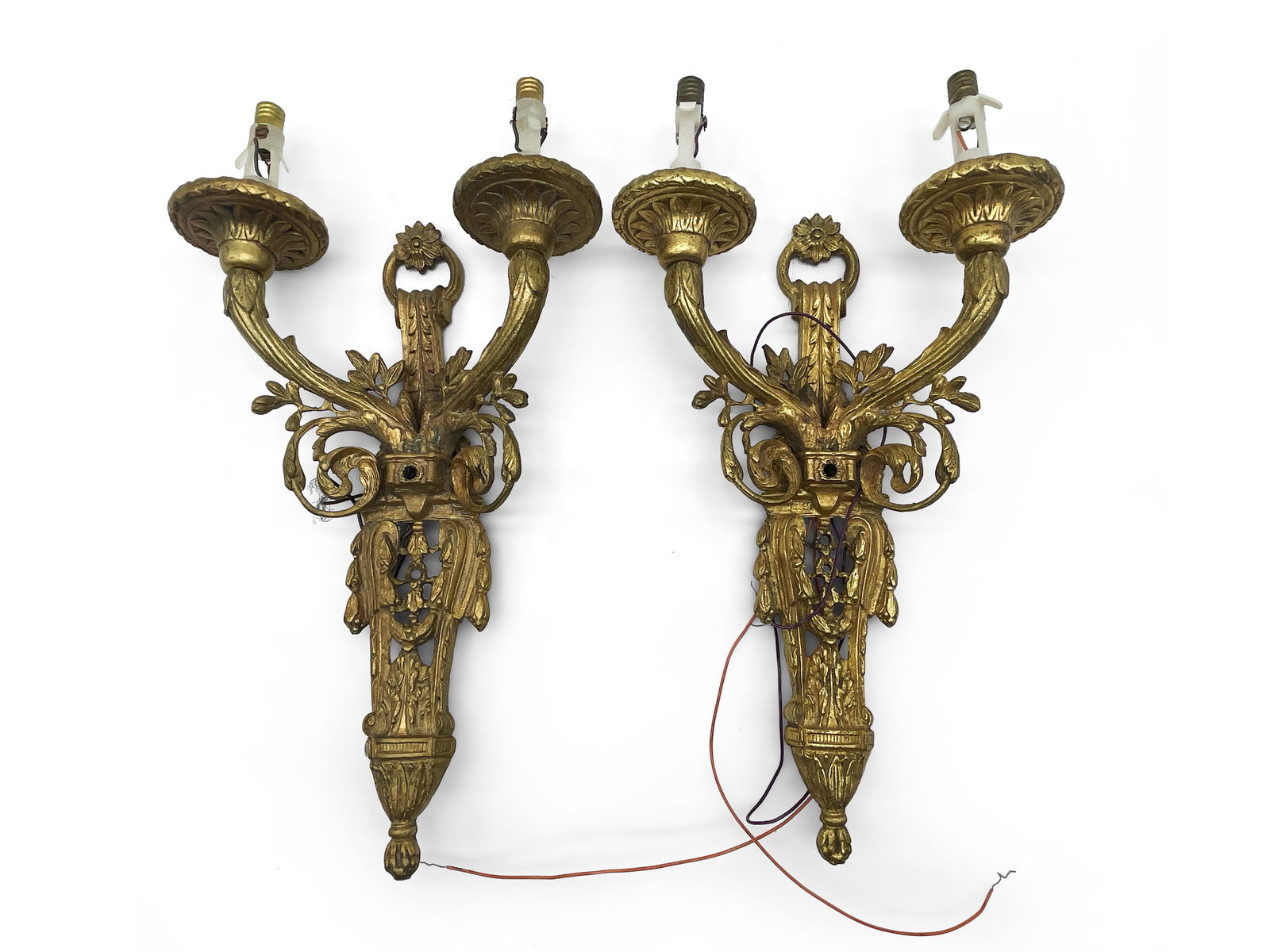 French Gilt Bronze Two-Light Sconces (1 of 4)