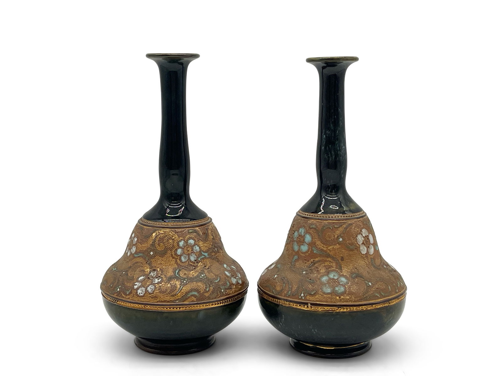 Pair of 19th C. Royal Doulton Vases (1 of 7)