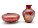 Two Steven Correia Art Glass Vases