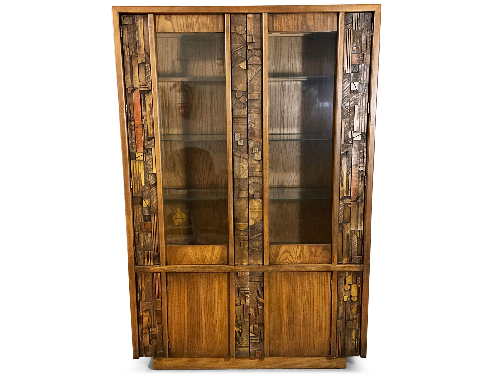 Lane Brutalist Illuminated China Cabinet (1 of 6)