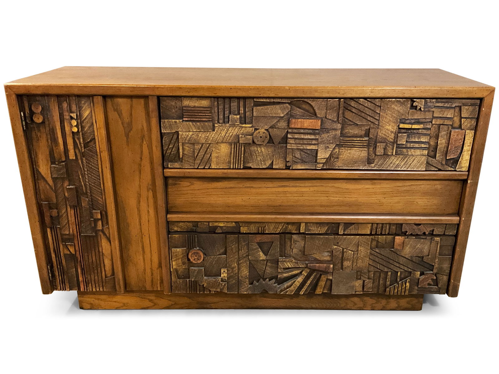 Lane Brutalist Walnut Credenza (1 of 6)