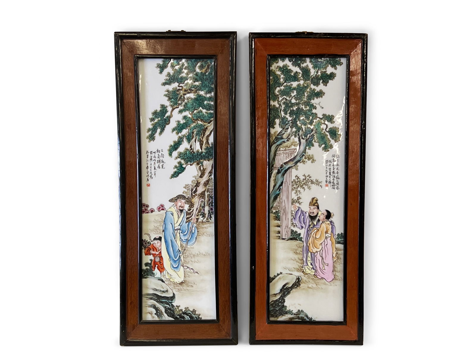 Pair of Framed Chinese Porcelain Plaques (1 of 5)