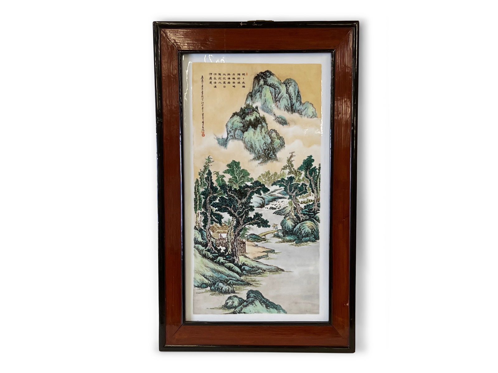Chinese Framed Porcelain Plaque (1 of 4)