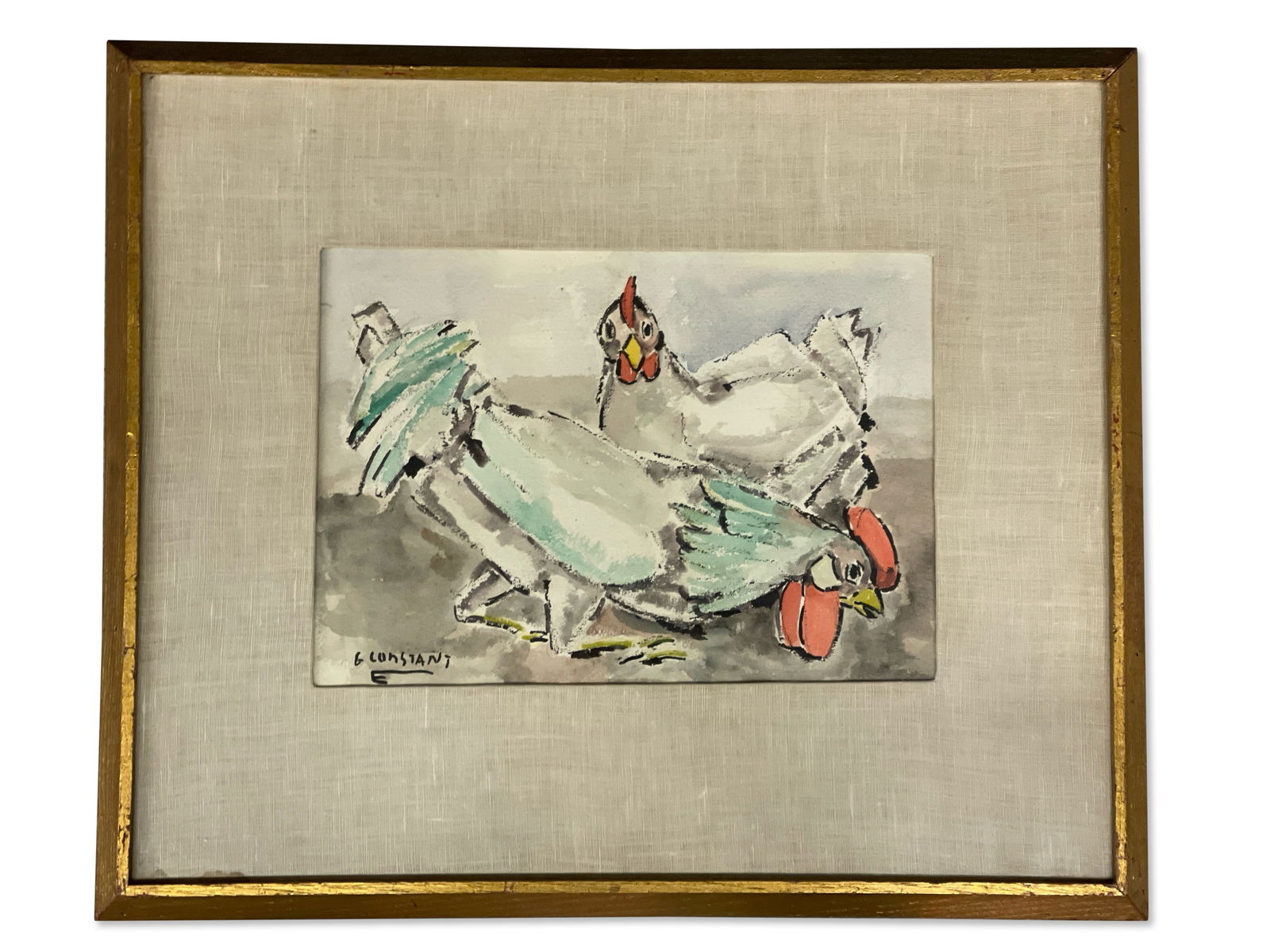 George Constant. Watercolor, Chickens (1 of 4)