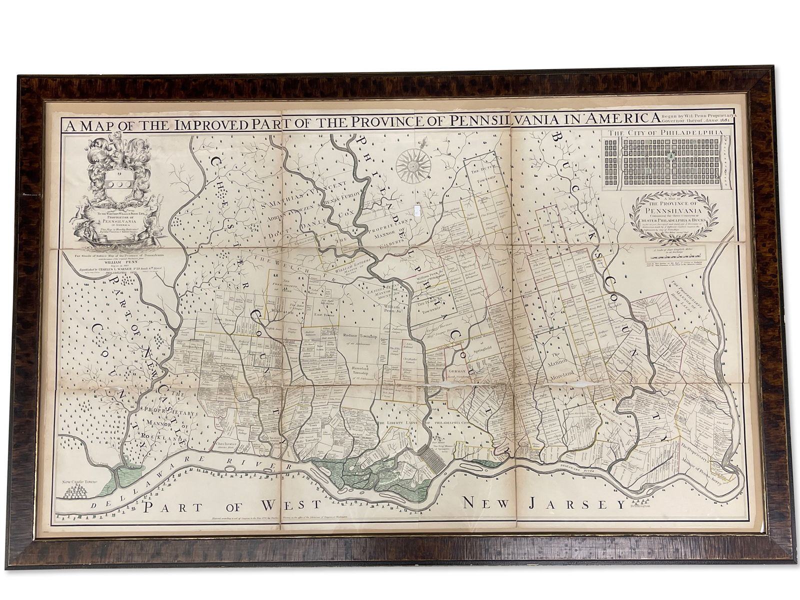 19th C. Thomas Holme Province of Pennsylvania Map (1 of 8)