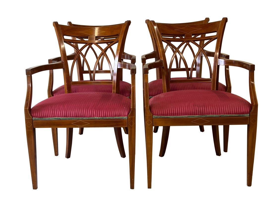 Four John Widdicomb X-Back Armchairs (1 of 4)