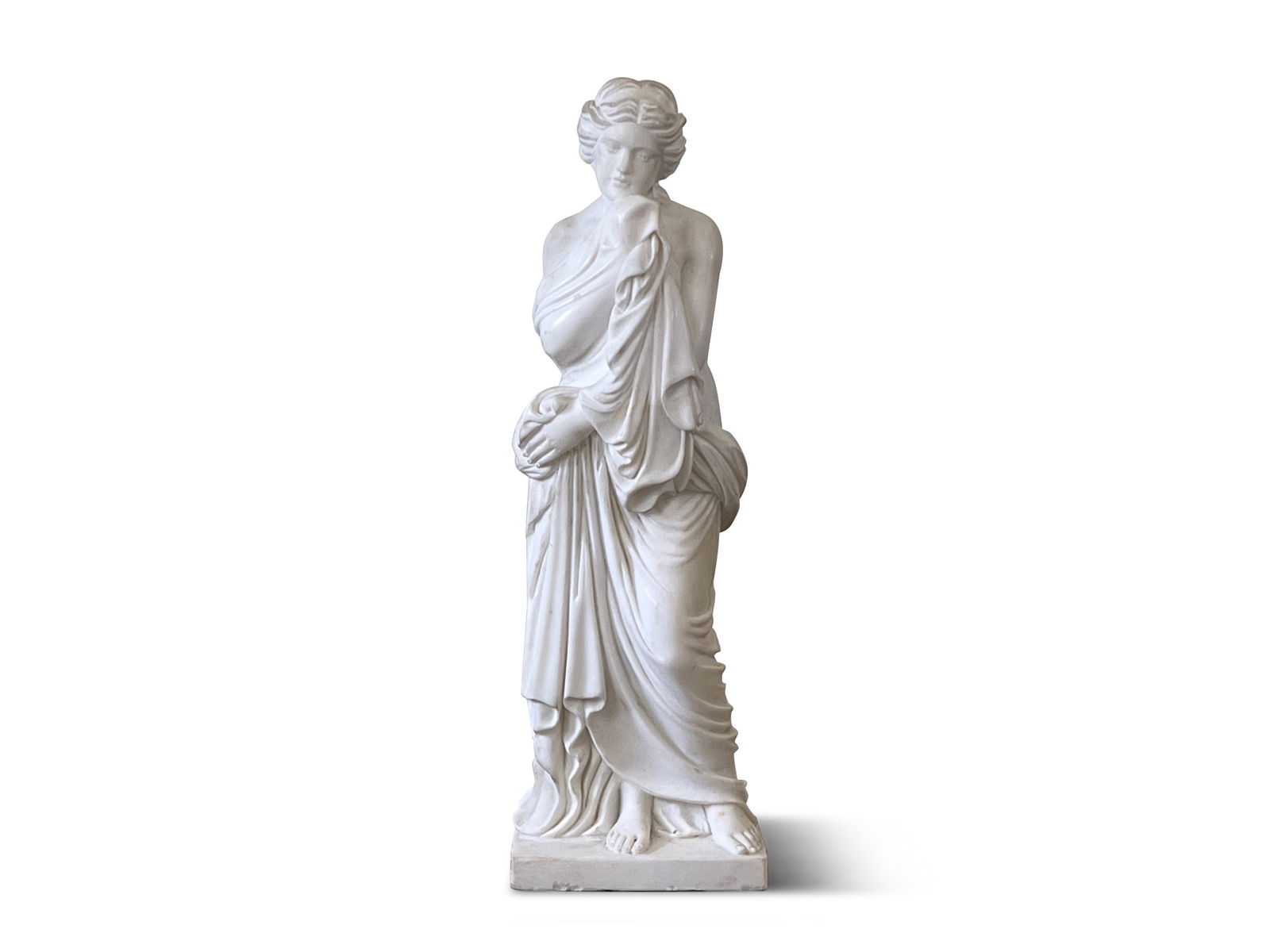Classical Carved White Marble Sculpture of a Maiden (1 of 6)