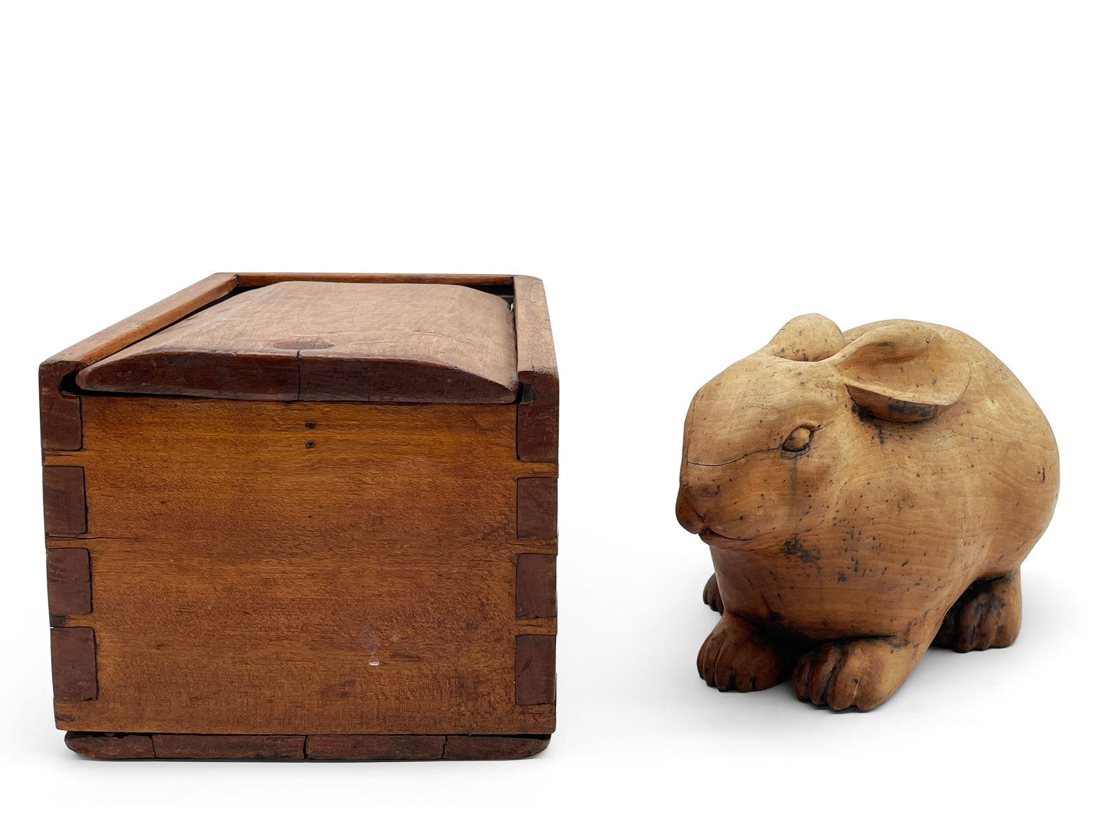 Dovetailed Candle Box and Carved Wooden Rabbit (1 of 10)