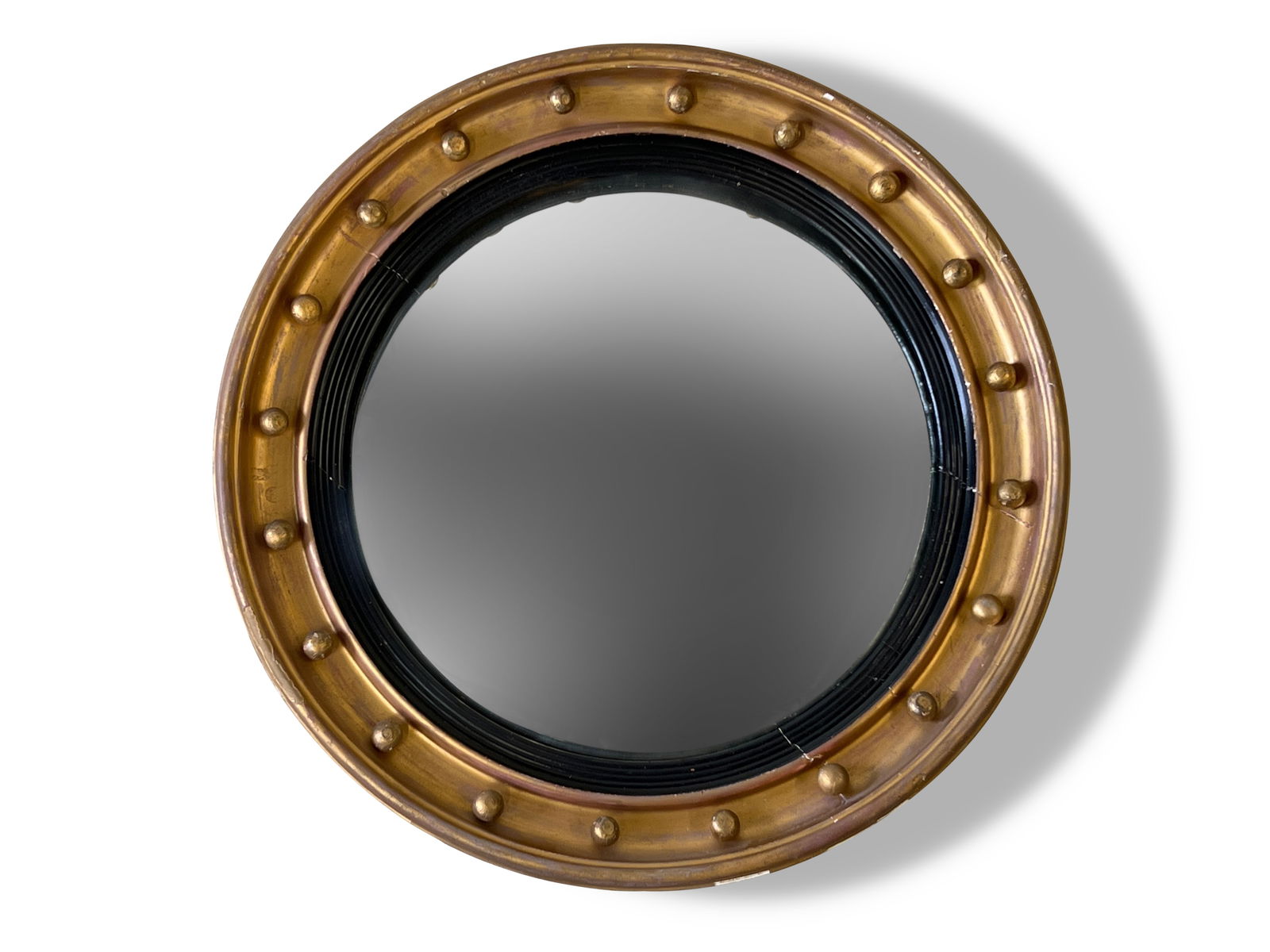 19th C. Ebonized and Giltwood Bullseye Mirror (1 of 4)