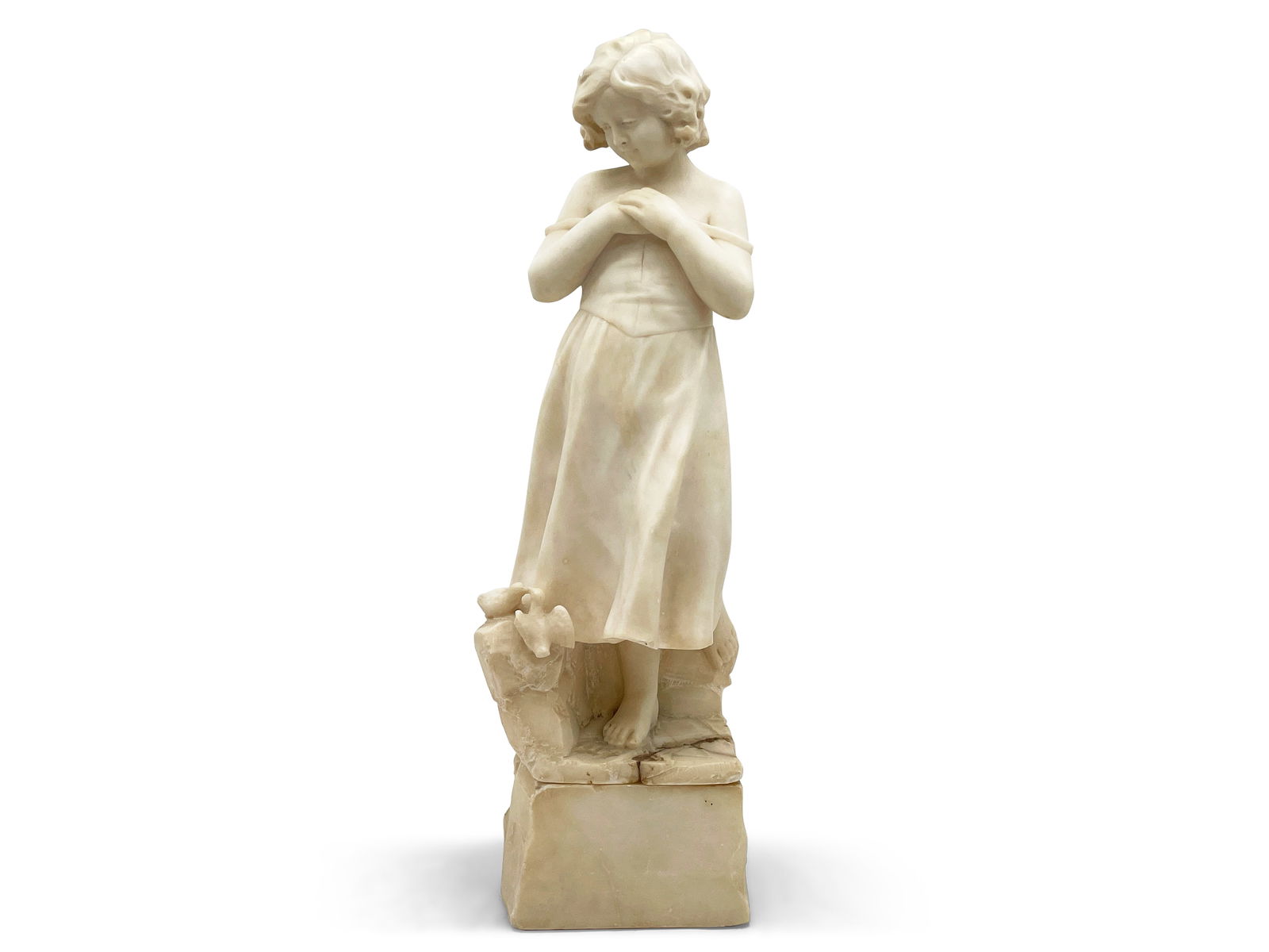Carved Alabaster Sculpture: Young Girl (1 of 6)