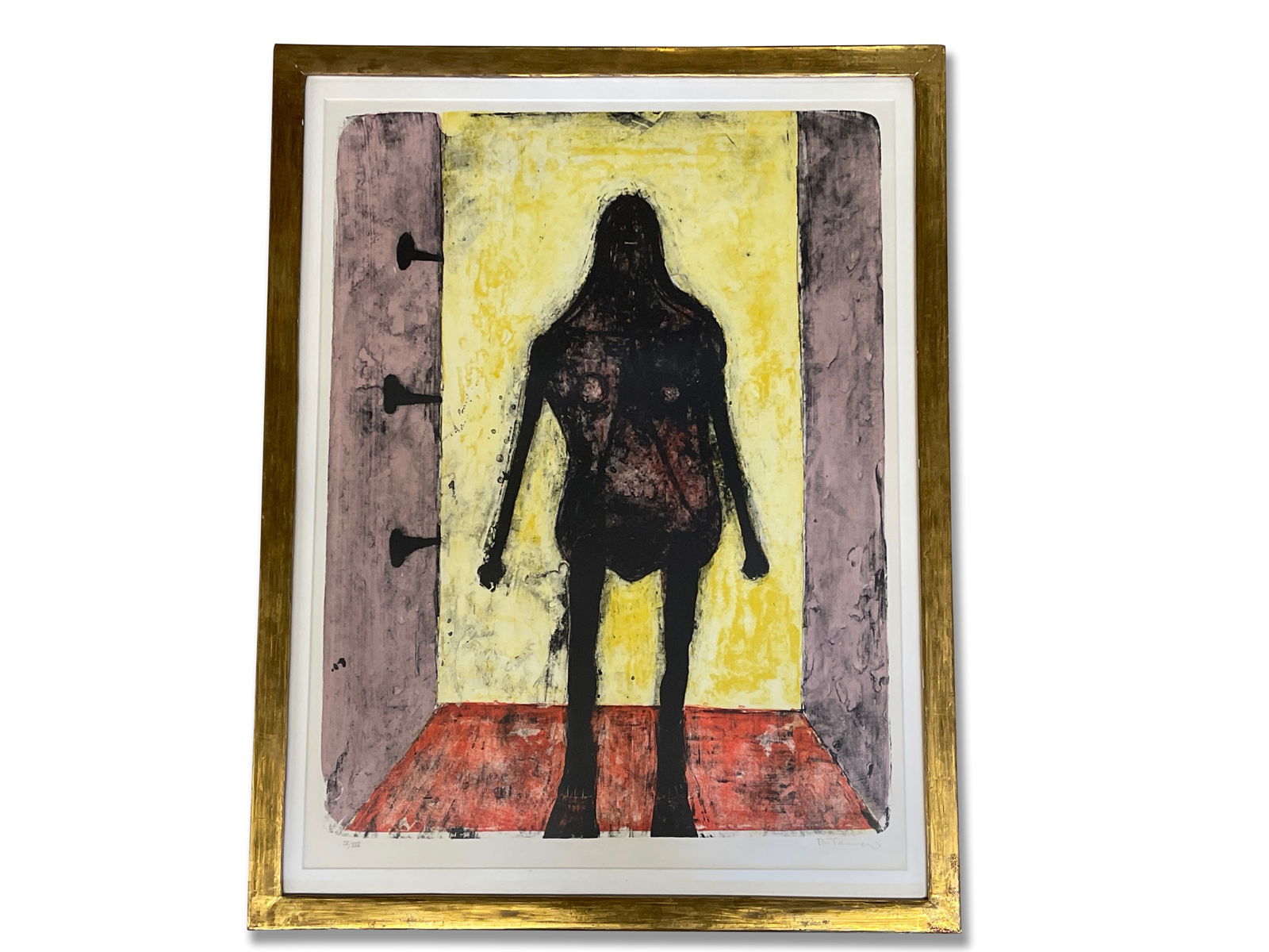 Rufino Tamayo. Lithograph: Venus Negra: Rufino Tamayo (Mexico, 1889-1991). A color lithograph titled "Venus Negra". Signed and with Galerias Iturbude tag on back. Frame: 33in x 25-1/2in. | Philadelphia Metro area delivery, NYC curbside deli