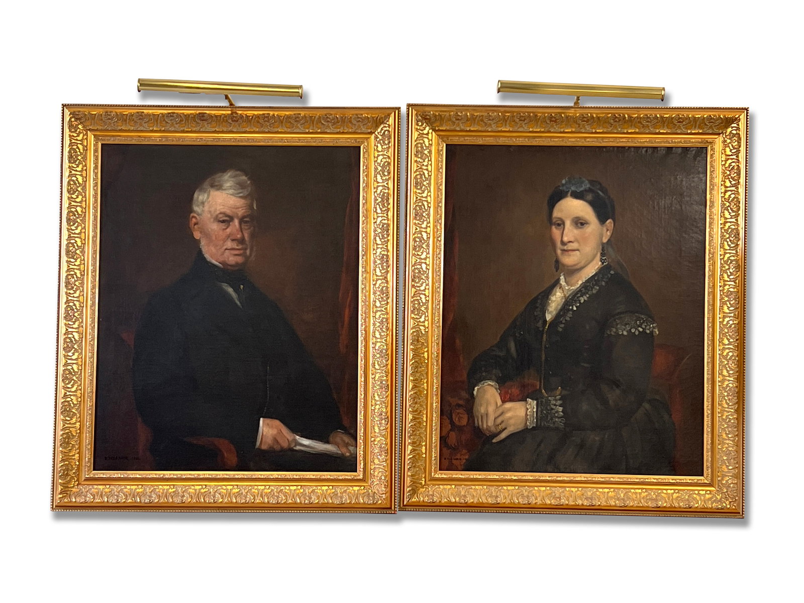 Pair of Benjamin Leader Oil/Canvas Portraits (1 of 7)