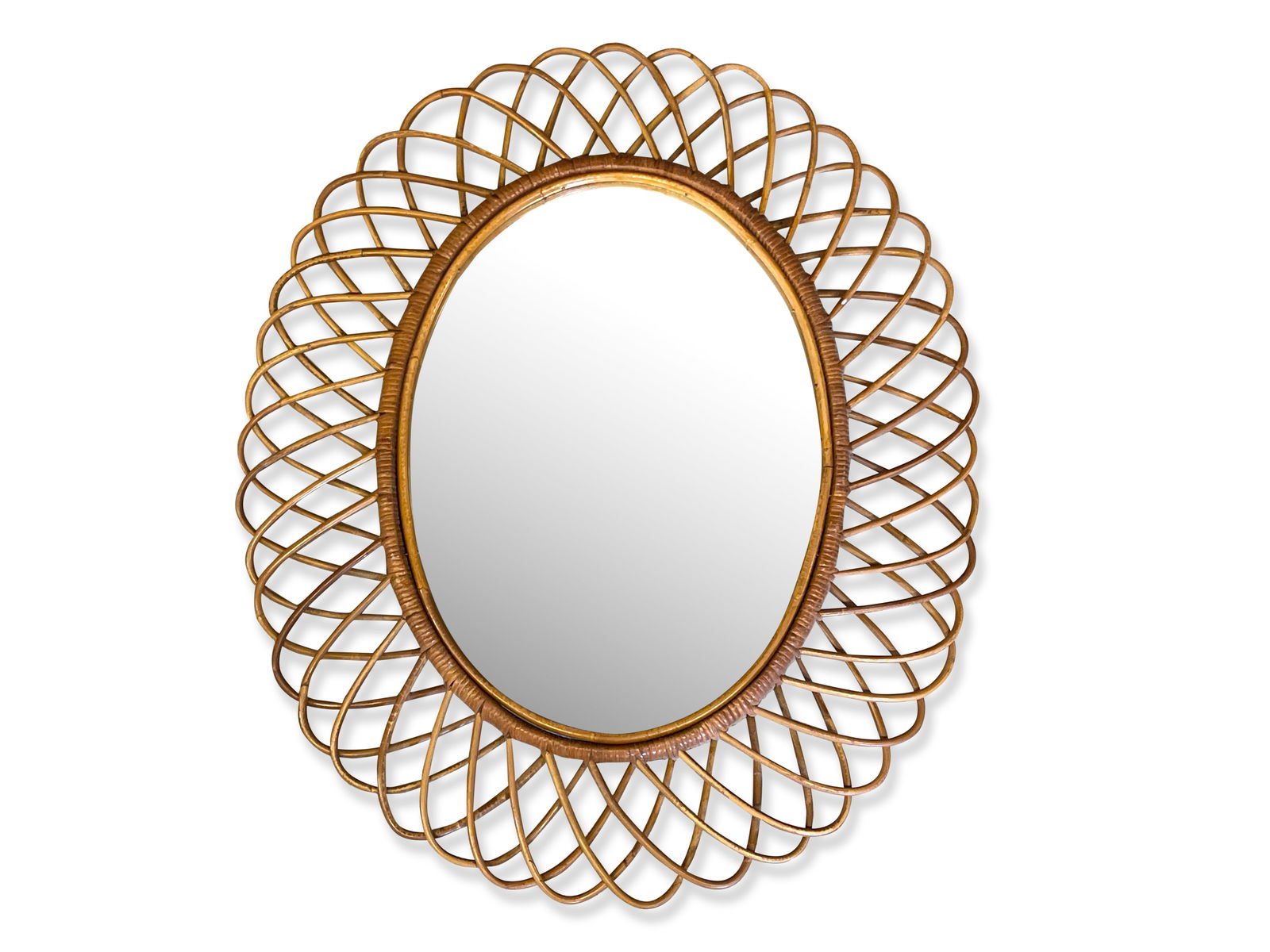 Italian Bamboo Decorator Mirror (1 of 3)