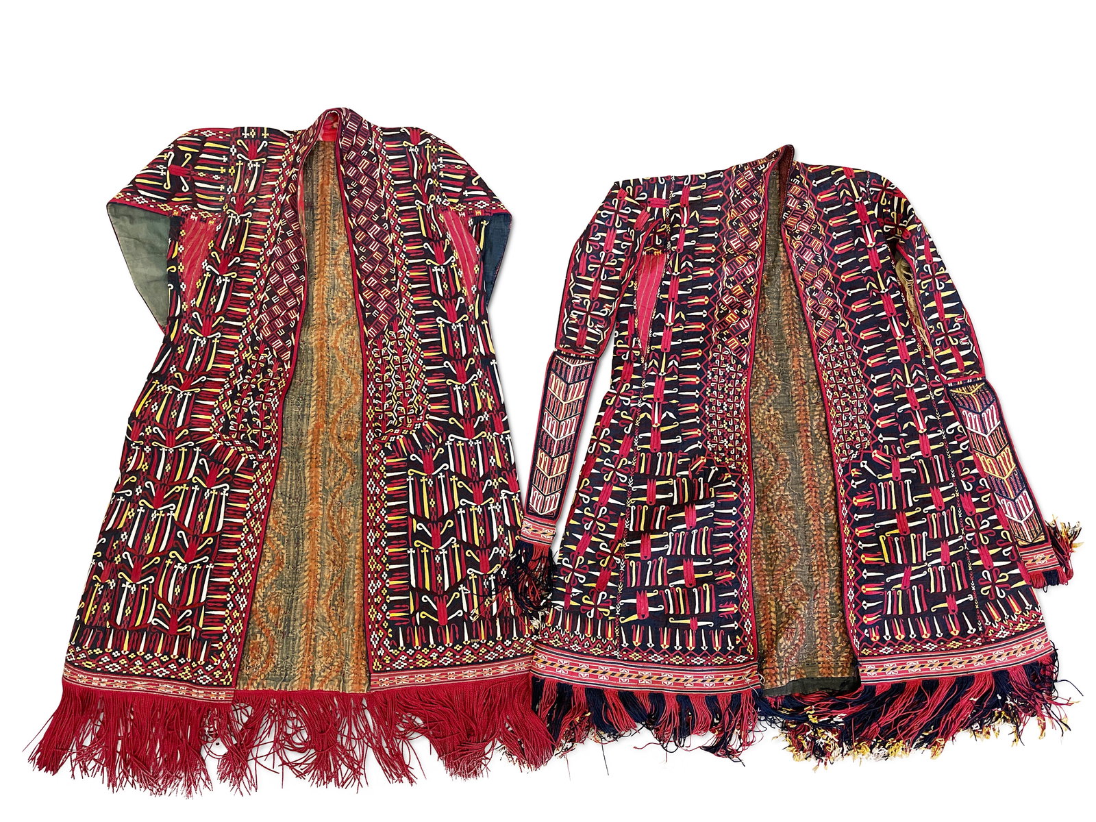 Two Tekke Embroidered Chyrpy Robes (1 of 7)