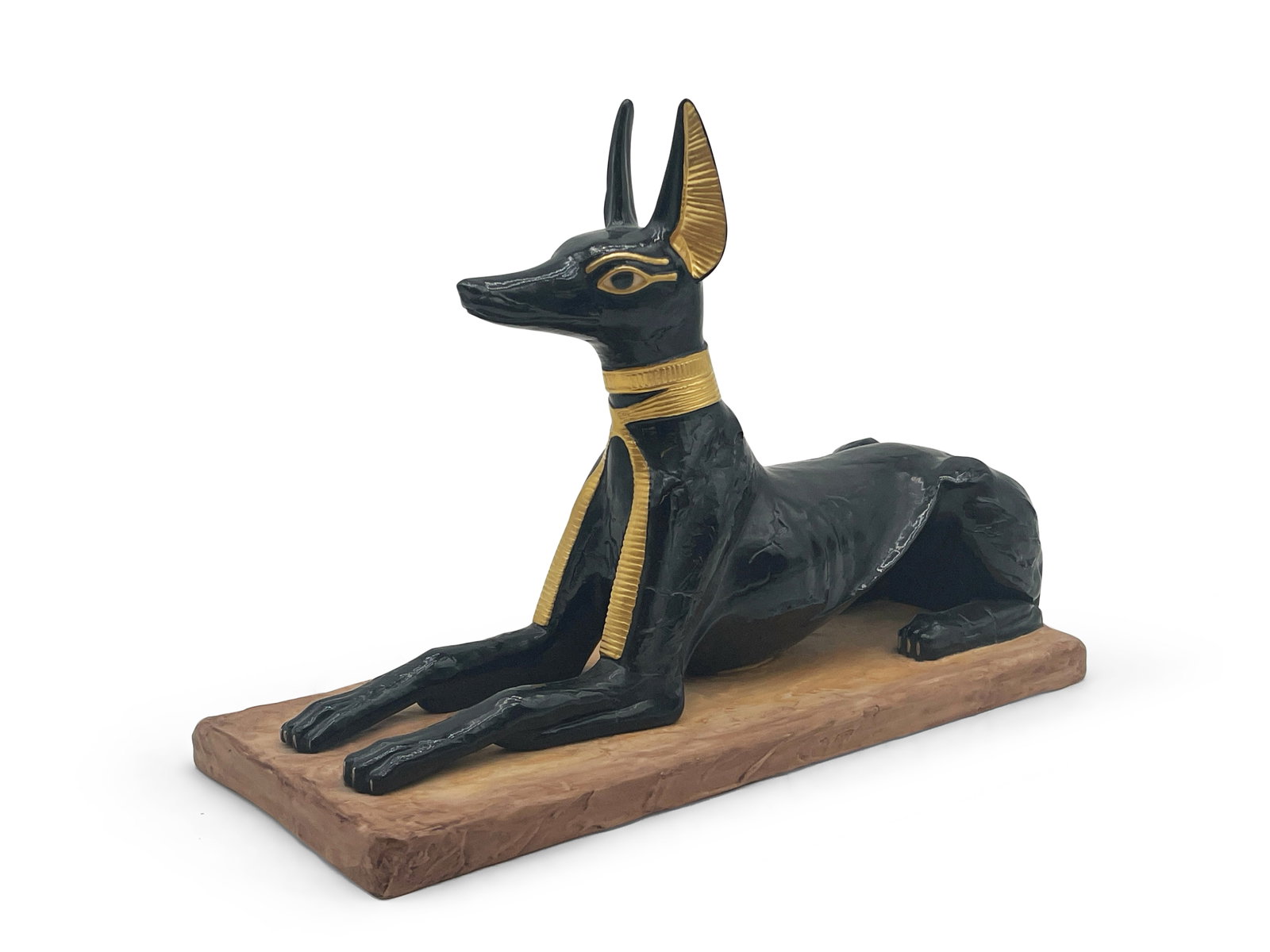 Boehm God Anubis Porcelain Figurine: A Boehm "Treasures of Tutankhamun" series God Anubis porcelain figurine. Stamped and numbered 425. 10in tall x 13in wide. | Philadelphia Metro area delivery, NYC curbside delivery, and international t