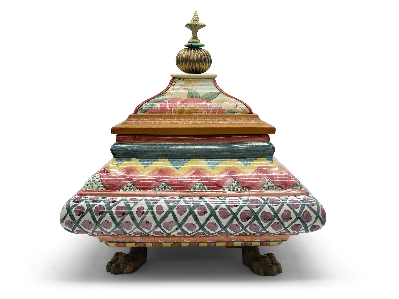 Mackenzie Childs Paint-Decorated Box with Cover (1 of 5)