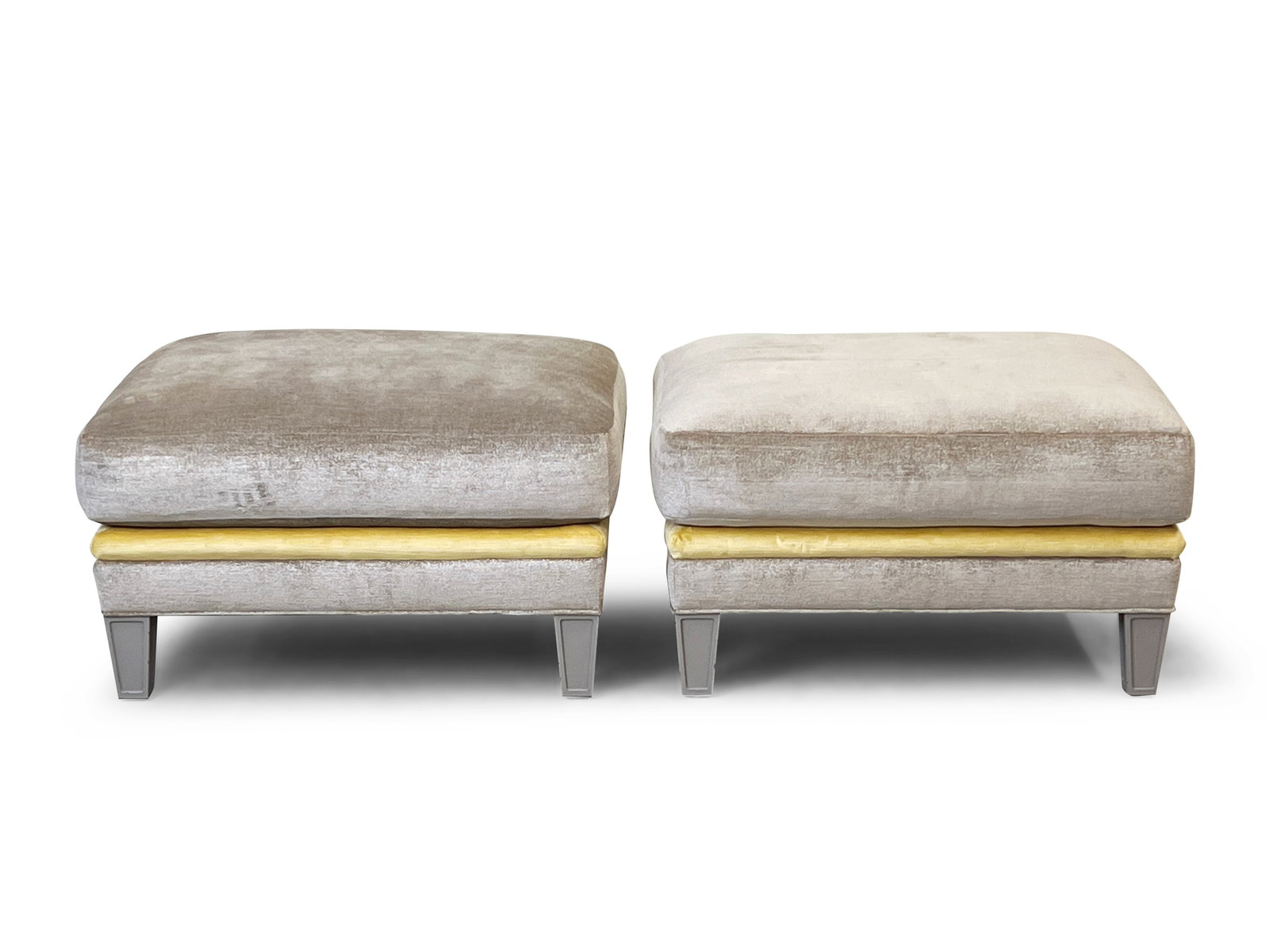 Pair of Baker Upholstered Ottomans (1 of 4)