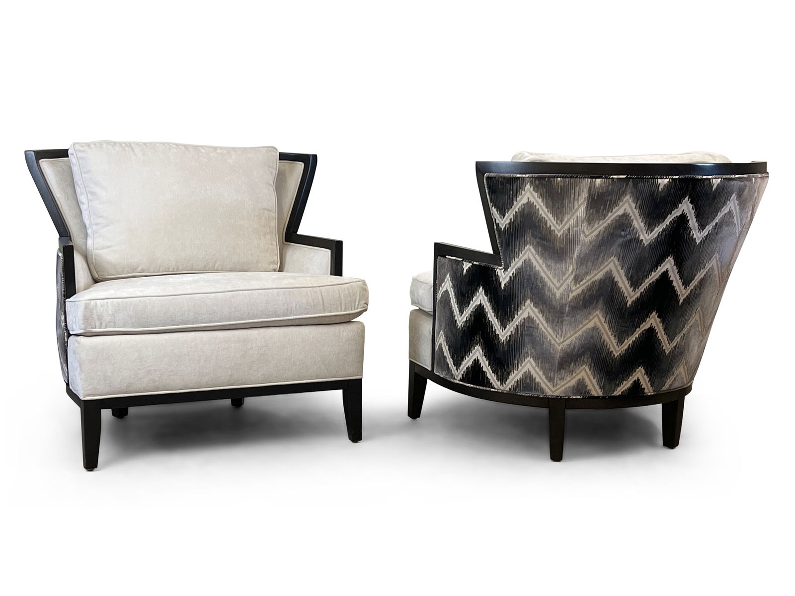 Pair of Decorator Upholstered Lounge Chairs (1 of 4)