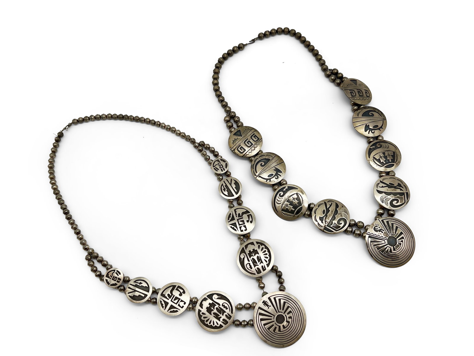 Two Hopi Silver Overlay Necklaces (1 of 5)