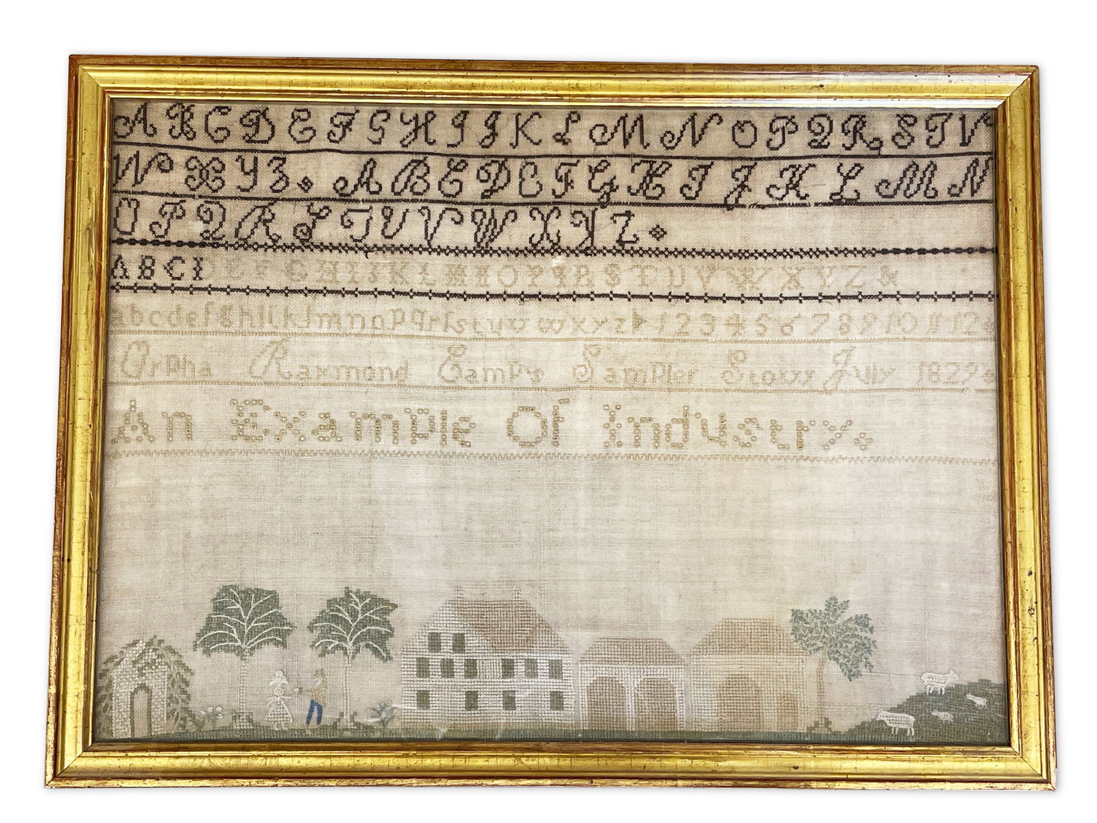 1829 Orpha Camp Needlework Sampler (1 of 5)