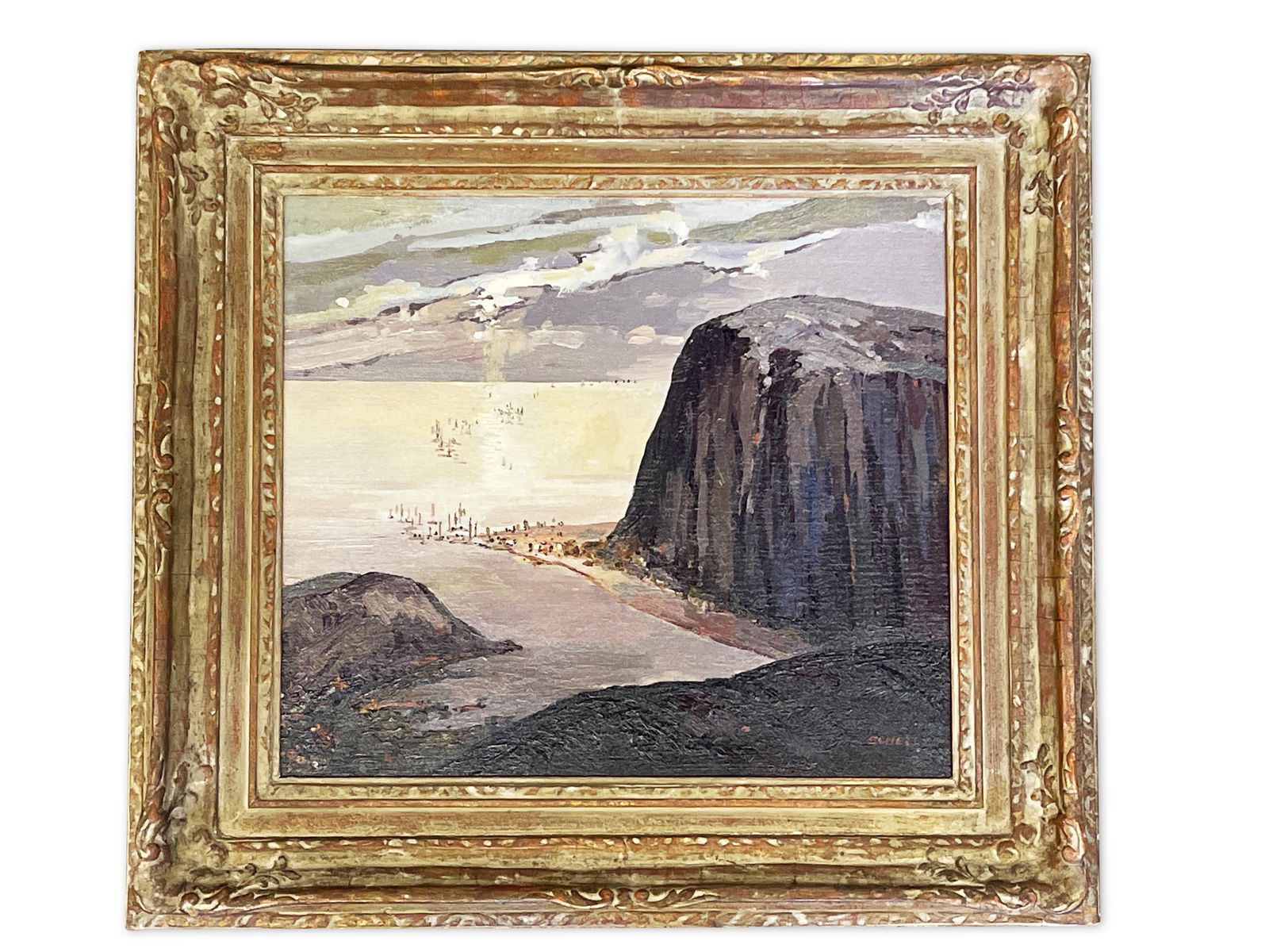 Susan Gertrude Schell. Oil/Canvas: Cliffside Beach (1 of 5)